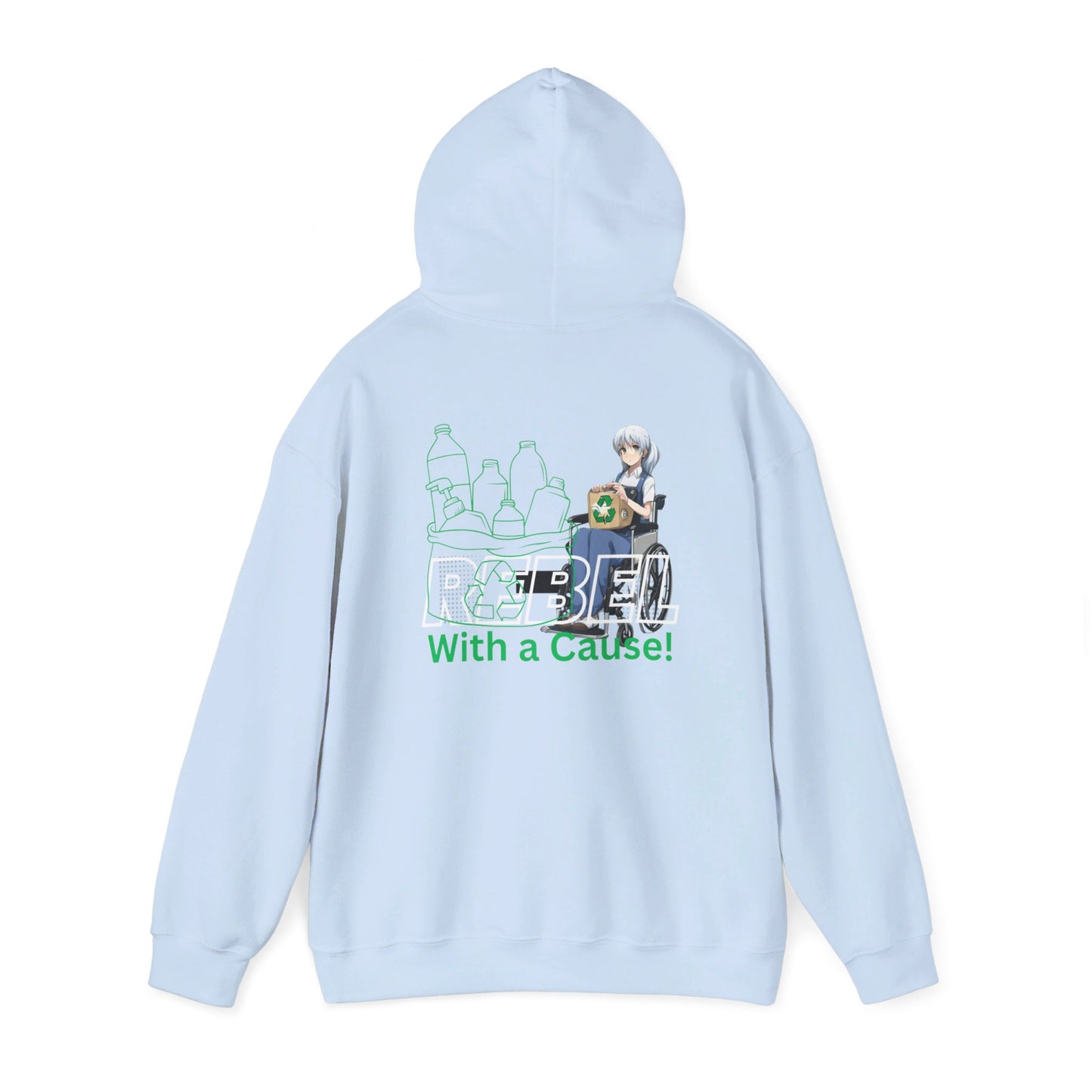 Unisex Heavy Blend™ Hooded Sweatshirt Designed as the perfect gift or merch for that earth loving inspirational wheelchair or mobility scooter eco warrior.