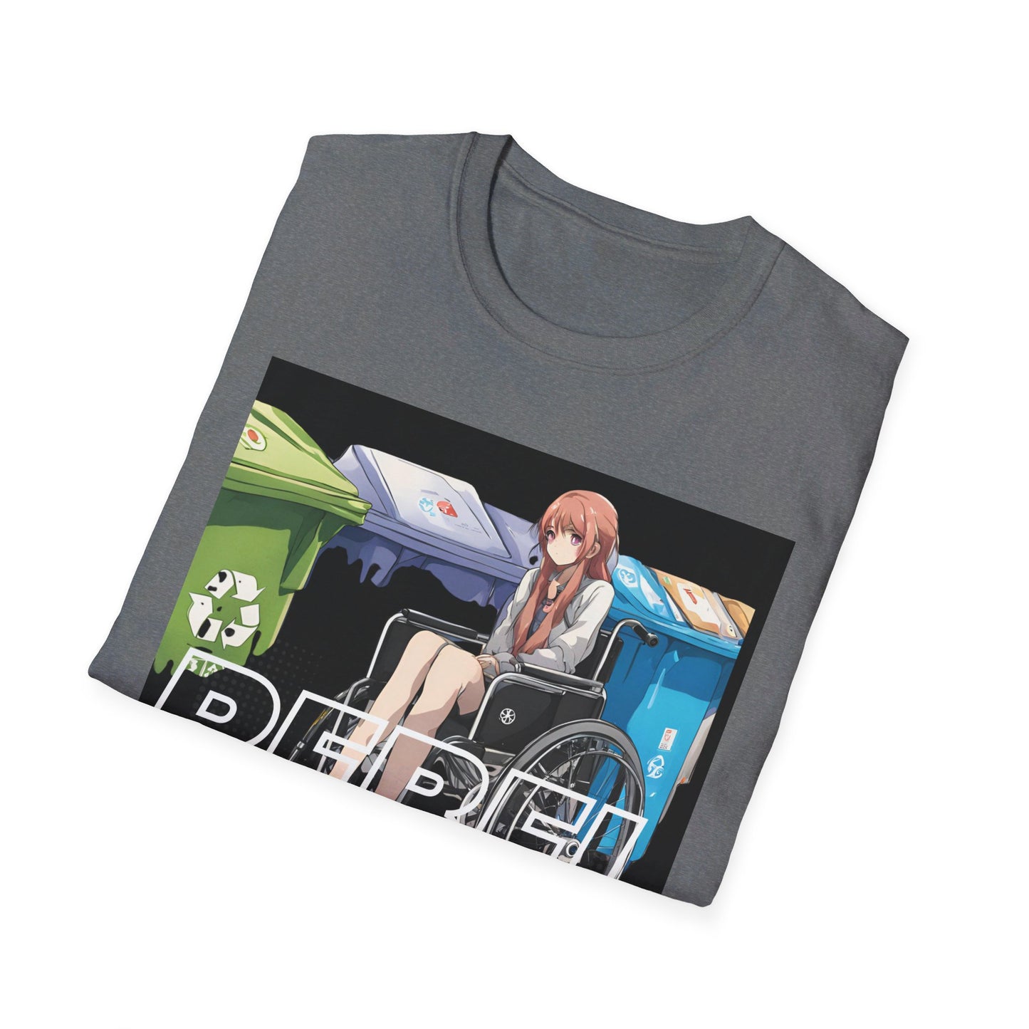 Unisex Softstyle T-Shirt Designed as the perfect gift or merch for that earth loving inspirational wheelchair or mobility scooter eco warrior.