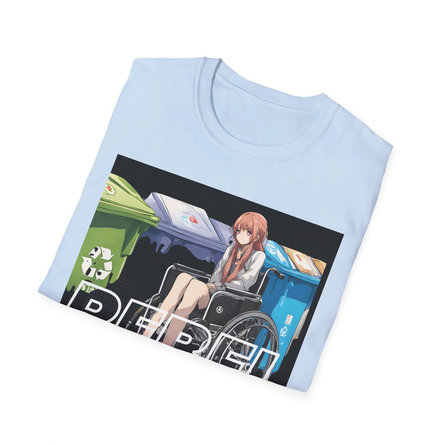 Unisex Softstyle T-Shirt Designed as the perfect gift or merch for that earth loving inspirational wheelchair or mobility scooter eco warrior.