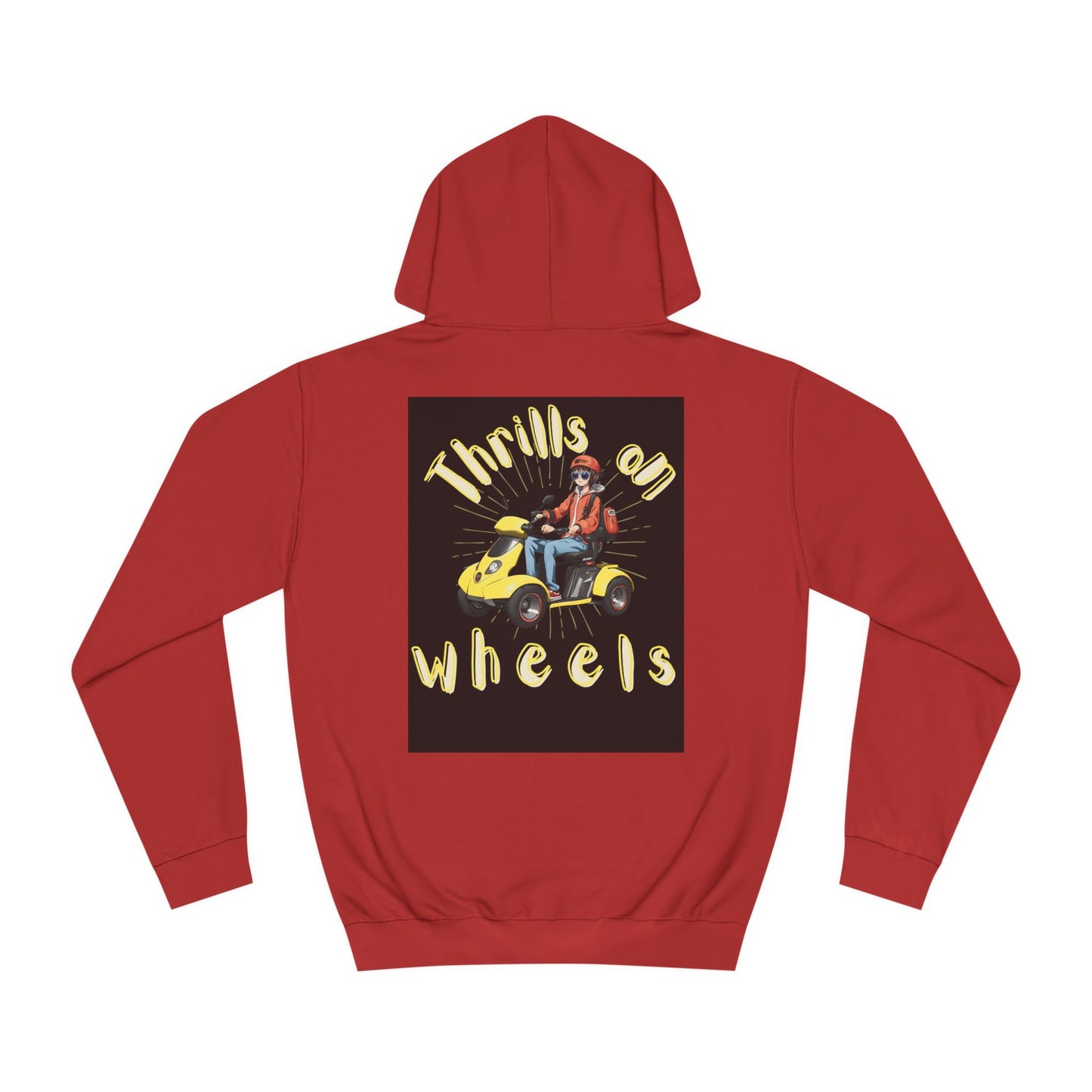 Unisex College Hoodie Designed as the perfect gift or merch for that dynamic inspirational wheelchair or mobility scooter using trendy lady