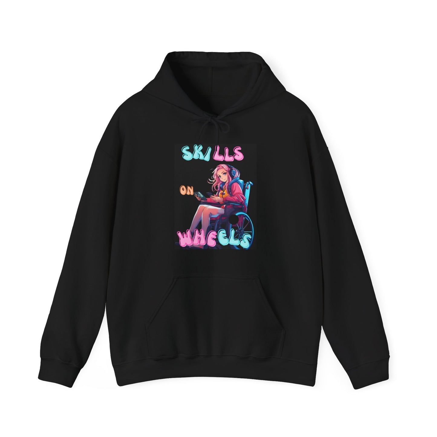 Unisex Heavy Blend™ Hooded Sweatshirt Designed as the perfect gift or merch for that video game loving inspirational wheelchair or mobility scooter gamer.