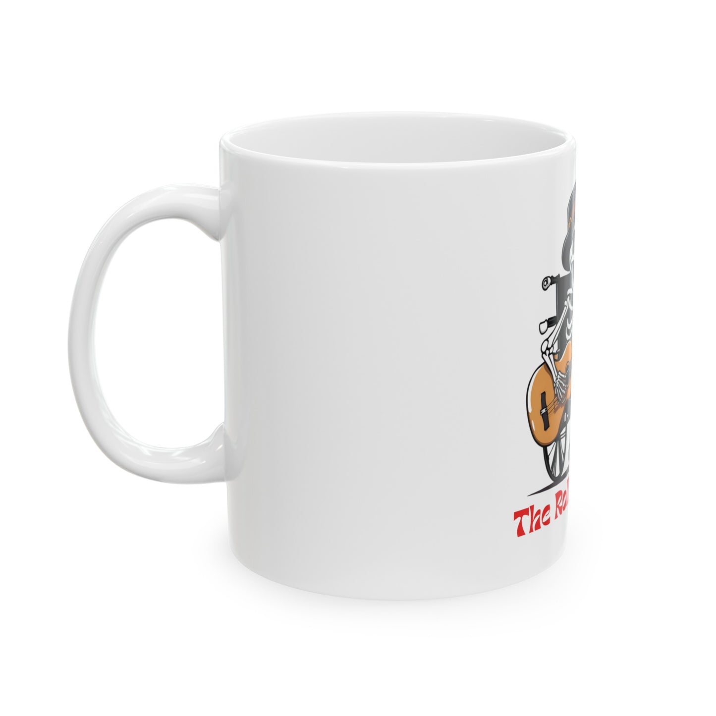 Ceramic Mug designed as the perfect gift or merch for that dynamic inspirational music loving wheelchair or mobility scooter using rocker.