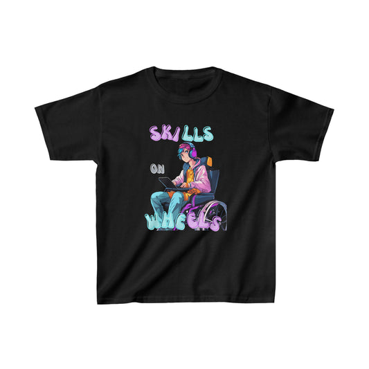 Kids Heavy Cotton™ Tee Designed as the perfect gift or merch for that video game loving inspirational wheelchair or mobility scooter gamer.