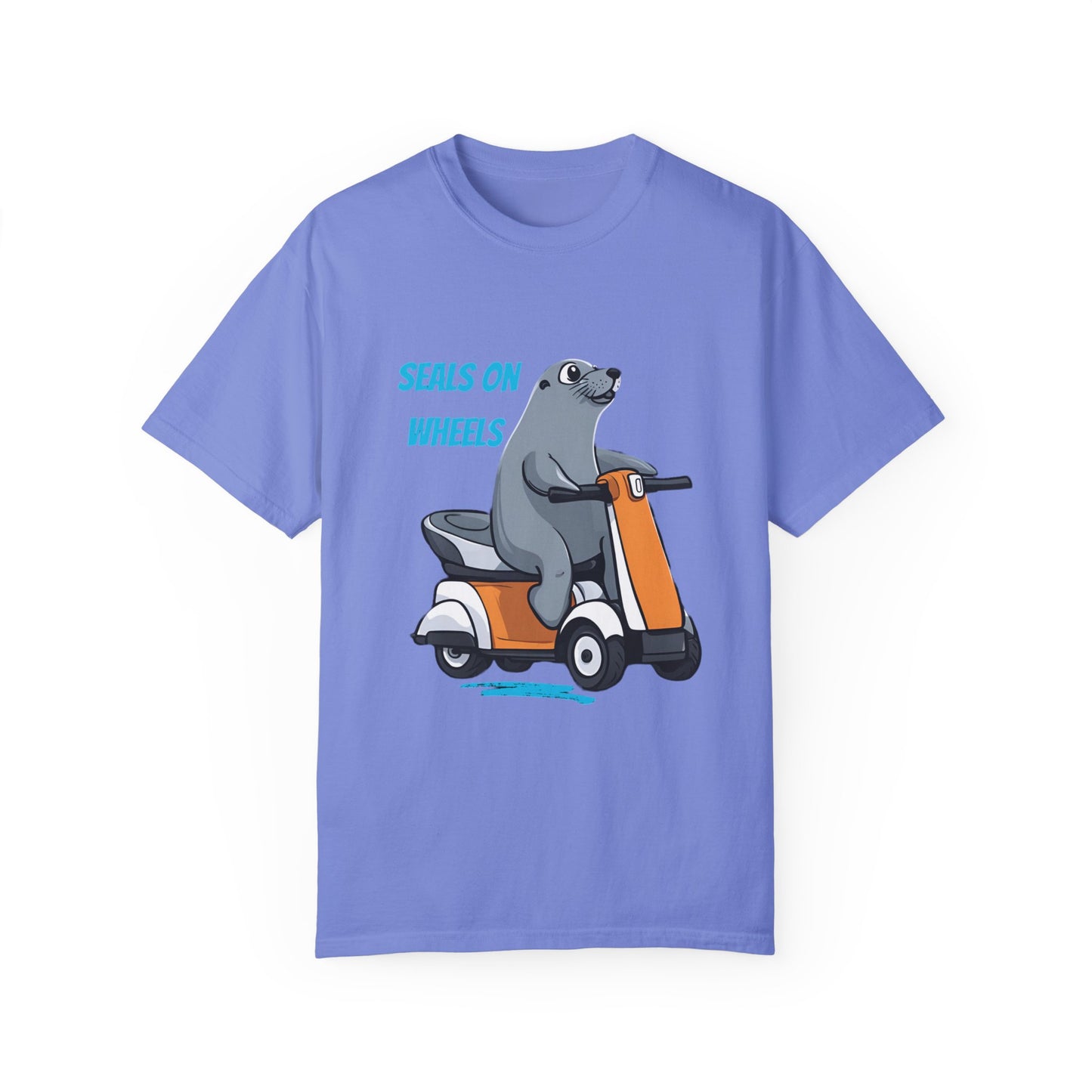 Unisex Garment-Dyed T-shirt designed as the perfect gift for that dynamic inspirational nature loving wheelchair or mobility scooter user.