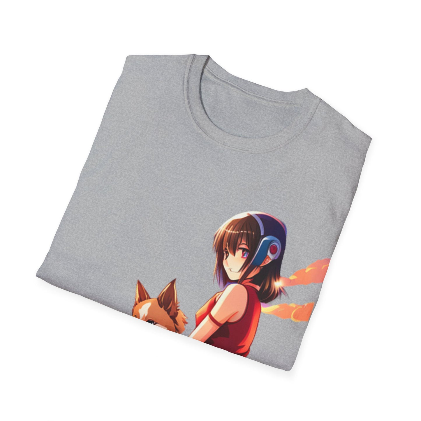 Unisex Softstyle T-Shirt Designed as the perfect gift or merch for that dynamic inspirational wheelchair or mobility scooter using trendy dog lover