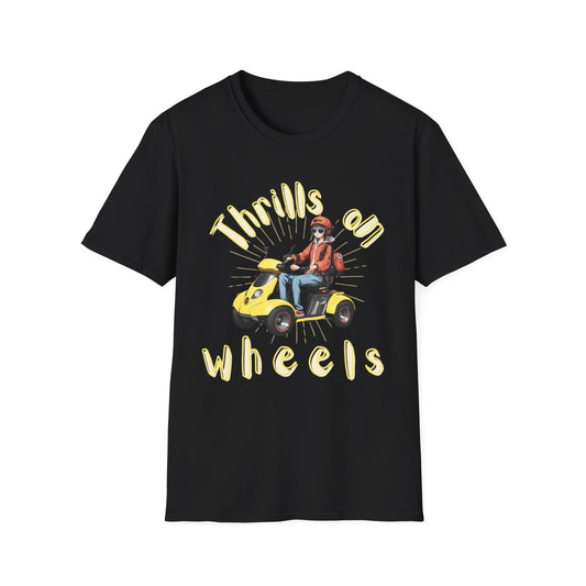 Unisex Softstyle T-Shirt Designed as the perfect gift or merch for that dynamic inspirational wheelchair or mobility scooter using trendy lady