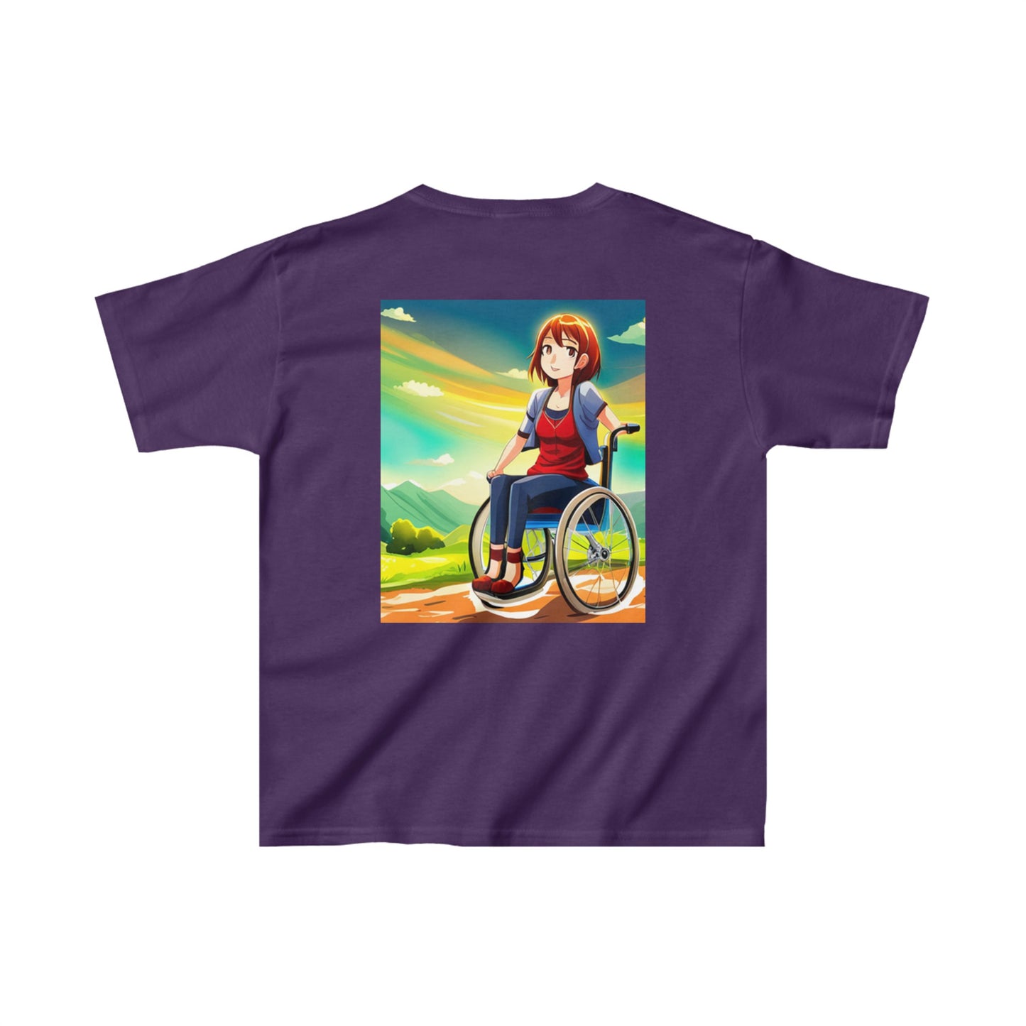 Kids Heavy Cotton™ Tee designed as the perfect gift for that young dynamic inspirational wheelchair or mobility scooter user.