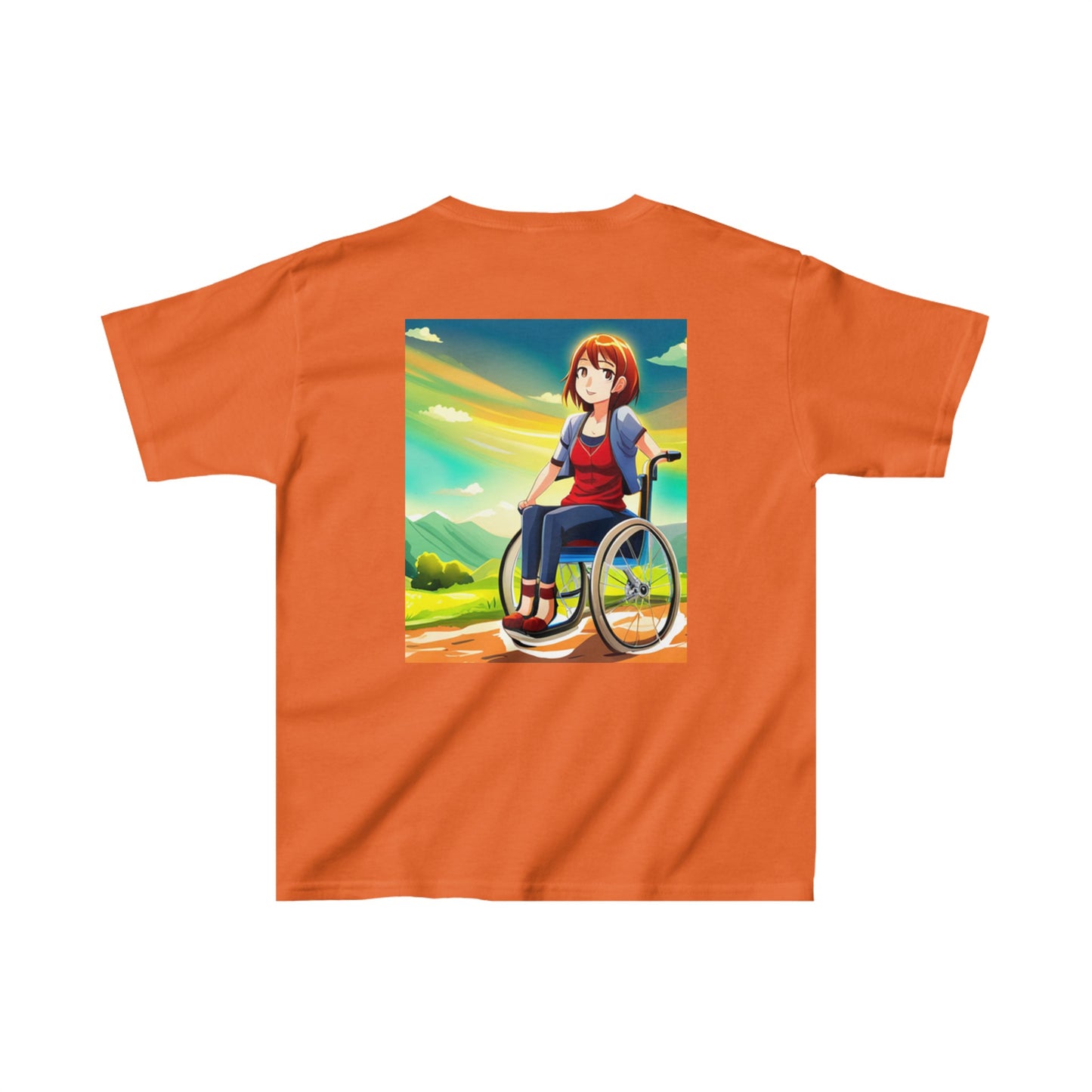 Kids Heavy Cotton™ Tee designed as the perfect gift for that young dynamic inspirational wheelchair or mobility scooter user.