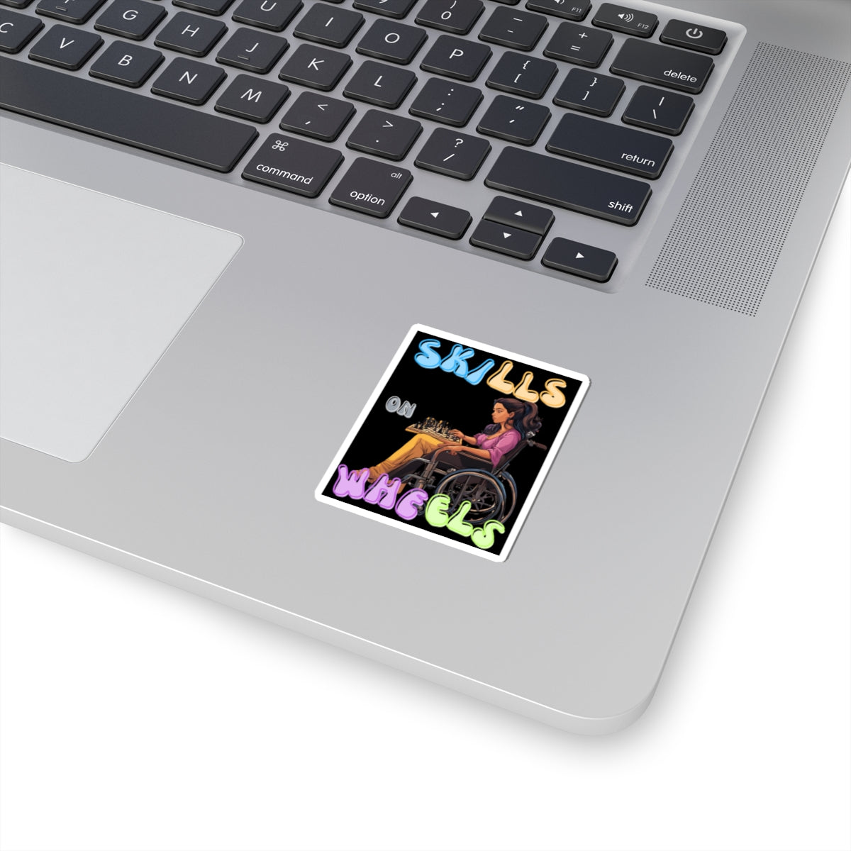 Kiss-Cut Sticker Dlesigned as the perfect gift or merch for that dynamic inspirational chess loving and competitive wheelchair or mobility scooter user.