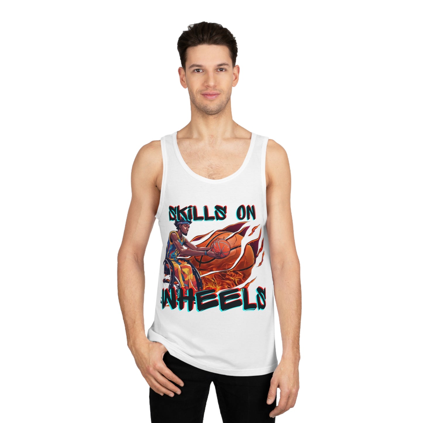 Unisex Softstyle™ Tank Top Designed as the perfect gift for that inspirational wheelchair basketball loving and competitive wheelchair or mobility scooter user.