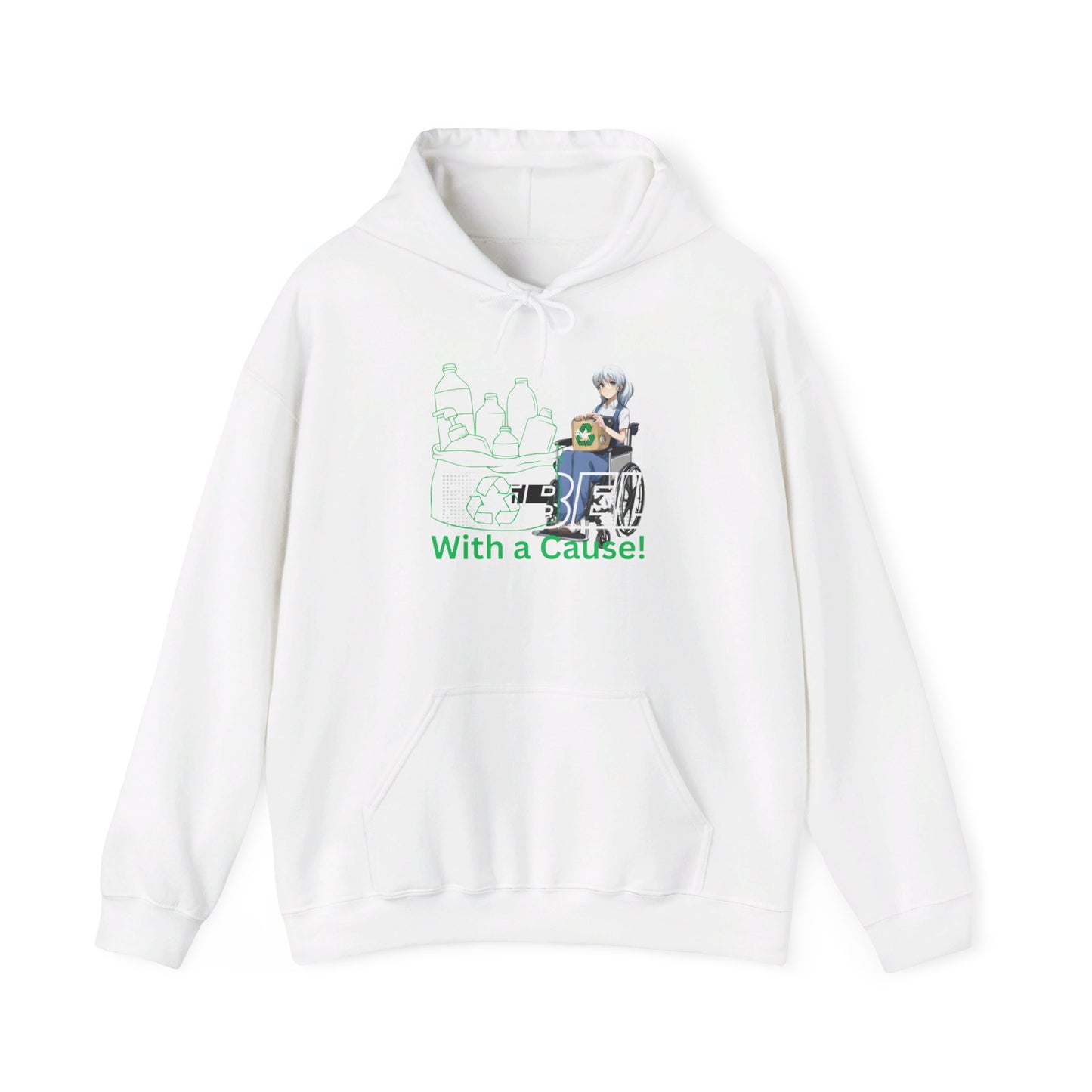 Unisex Heavy Blend™ Hooded Sweatshirt Designed as the perfect gift or merch for that earth loving inspirational wheelchair or mobility scooter eco warrior.