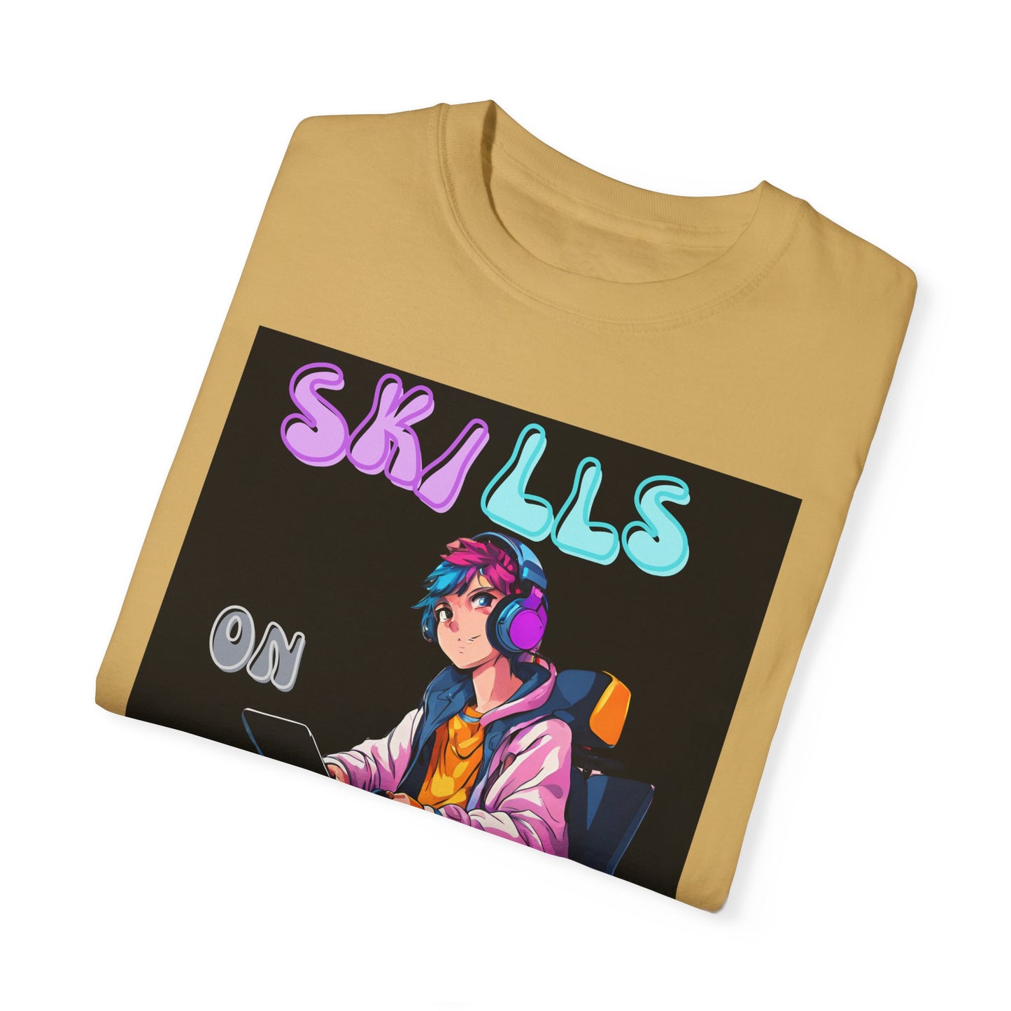 Unisex Garment-Dyed T-shirt Designed as the perfect gift or merch for that video game loving inspirational wheelchair or mobility scooter gamer.