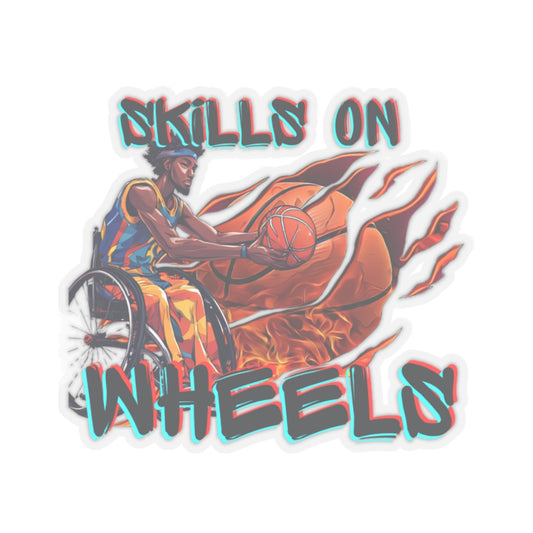 Kiss-Cut Stickers Designed as the perfect gift for that inspirational wheelchair basketball loving and competitive wheelchair or mobility scooter user.