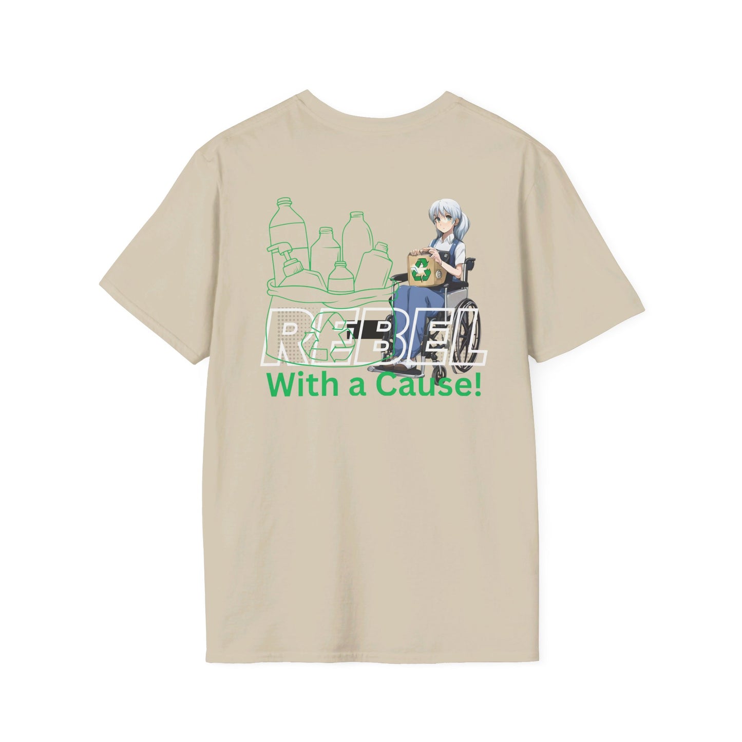 Unisex Softstyle T-Shirt Designed as the perfect gift or merch for that earth loving inspirational wheelchair or mobility scooter eco warrior.