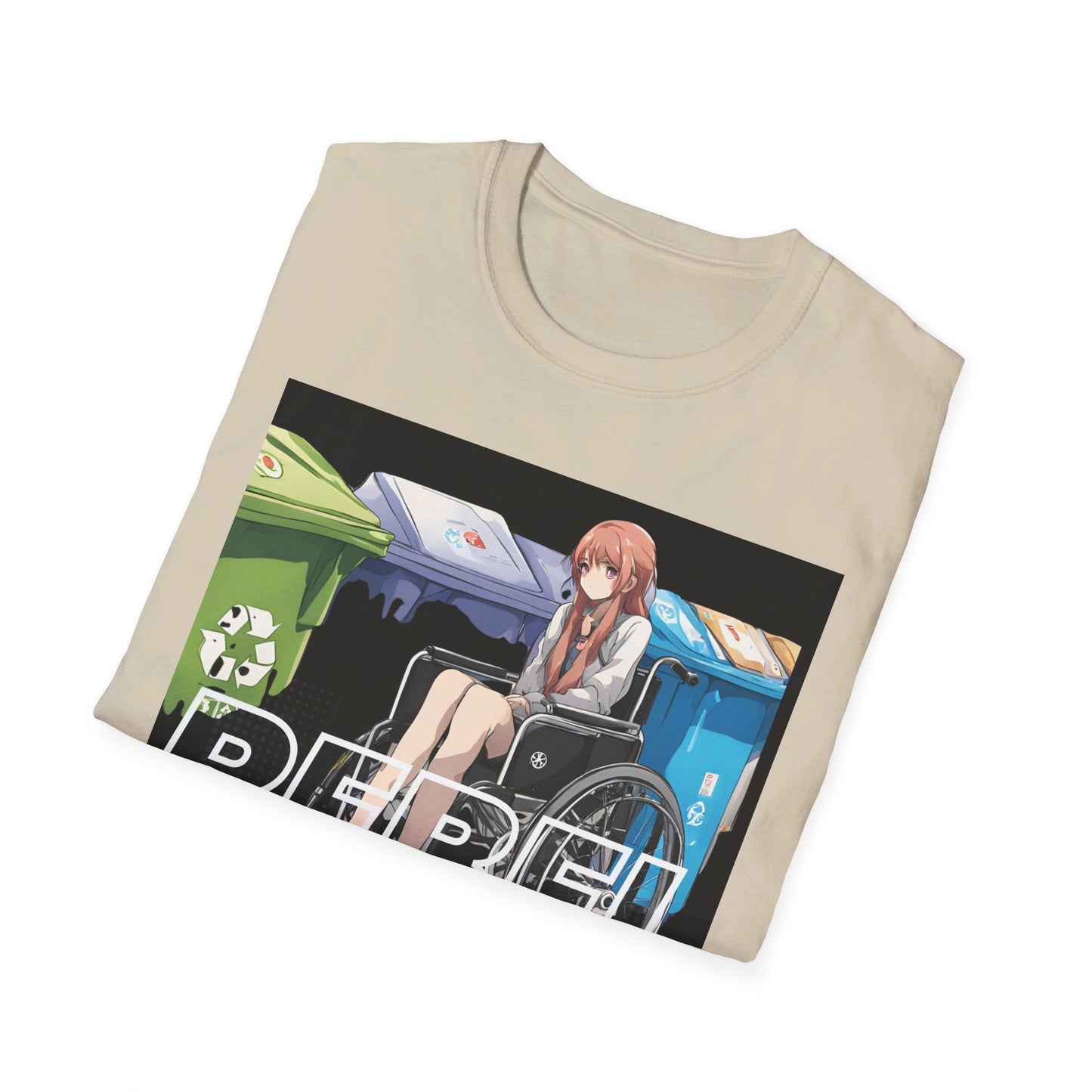 Unisex Softstyle T-Shirt Designed as the perfect gift or merch for that earth loving inspirational wheelchair or mobility scooter eco warrior.