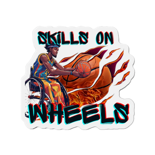 Die-Cut Magnets Designed as the perfect gift for that inspirational wheelchair basketball loving and competitive wheelchair or mobility scooter user.