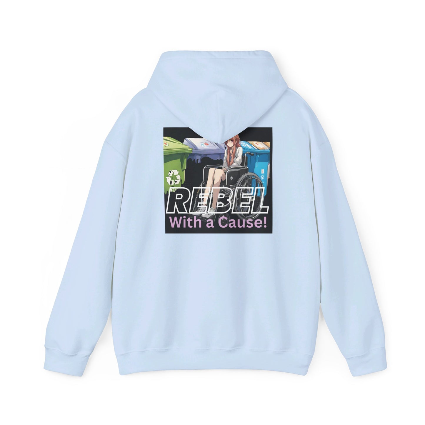 Unisex Heavy Blend™ Hooded Sweatshirt Designed as the perfect gift or merch for that earth loving inspirational wheelchair or mobility scooter eco warrior.