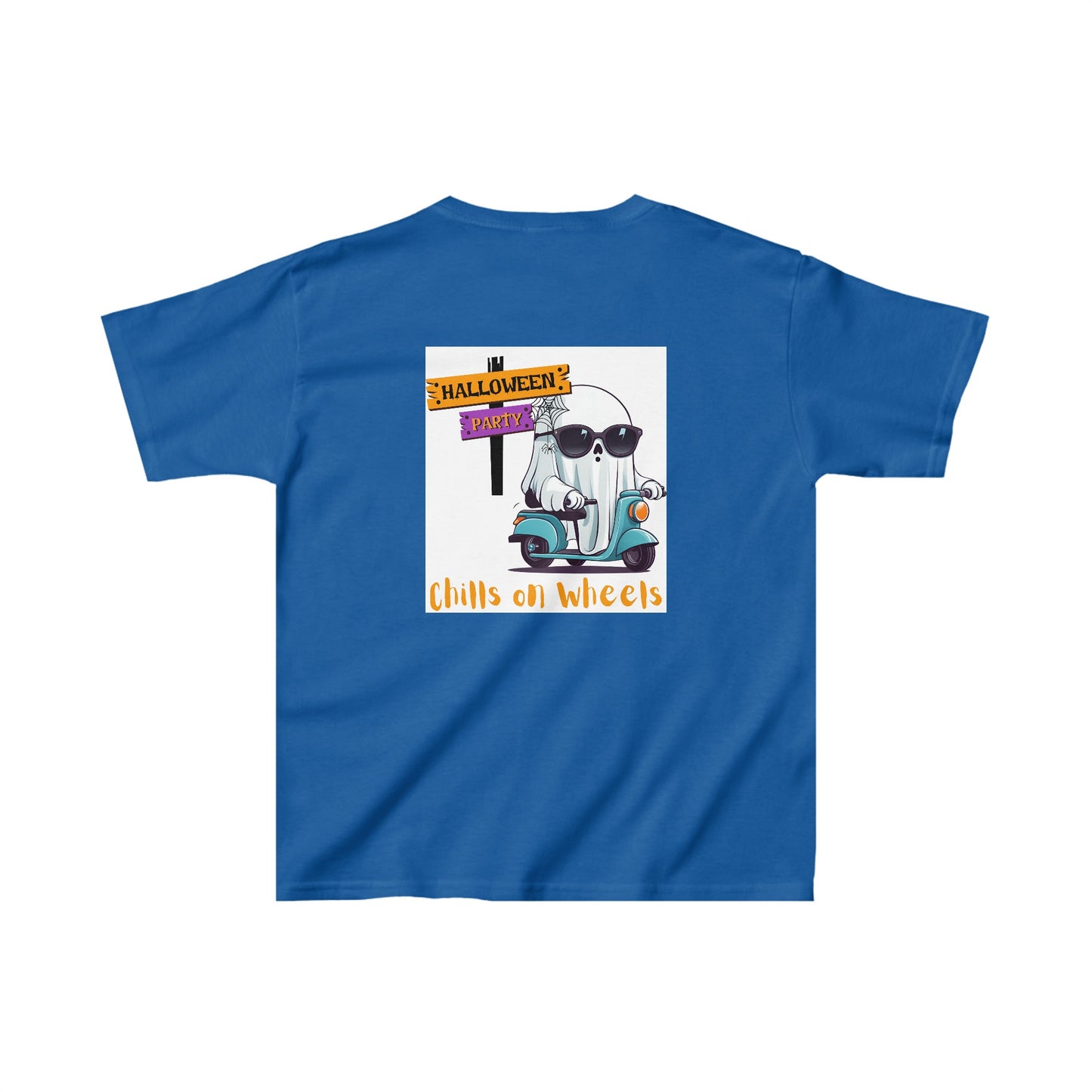 Kids Heavy Cotton™ Tee Designed as the perfect gift or merch for Halloween for that dynamic inspirational fun loving wheelchair or mobility scooter user.