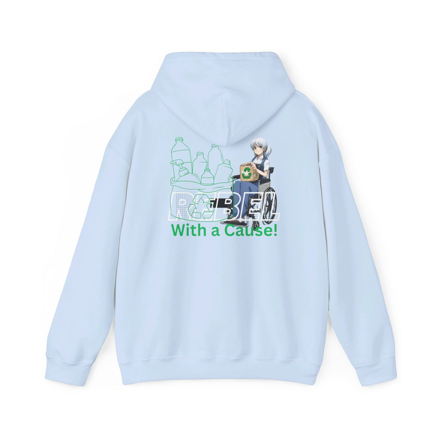 Unisex Heavy Blend™ Hooded Sweatshirt Designed as the perfect gift or merch for that earth loving inspirational wheelchair or mobility scooter eco warrior.