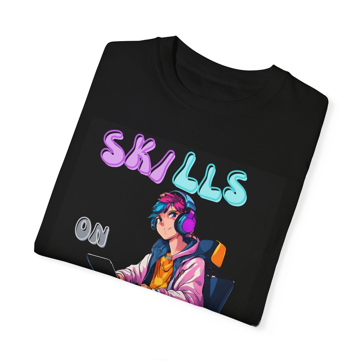 Unisex Garment-Dyed T-shirt Designed as the perfect gift or merch for that video game loving inspirational wheelchair or mobility scooter gamer.