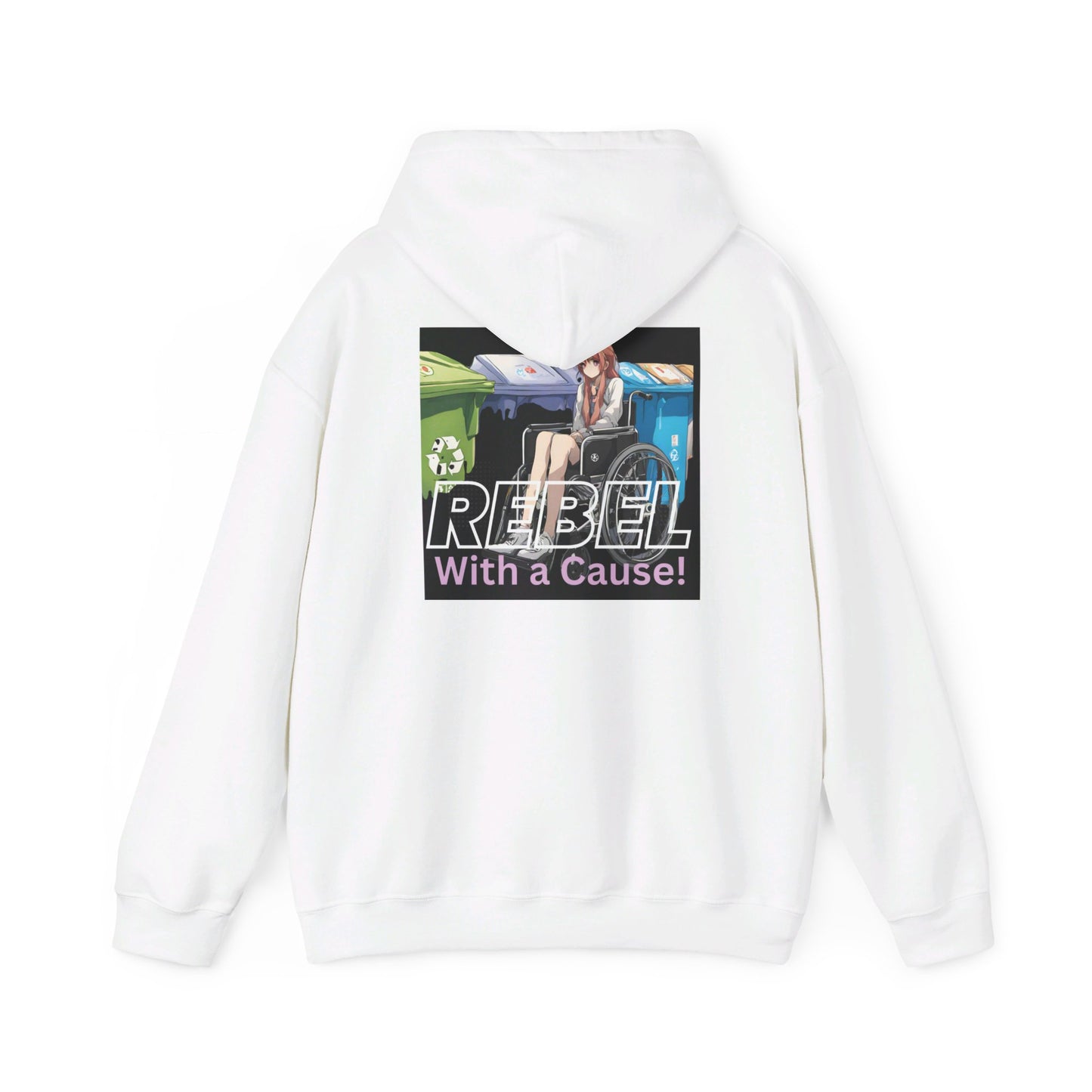 Unisex Heavy Blend™ Hooded Sweatshirt Designed as the perfect gift or merch for that earth loving inspirational wheelchair or mobility scooter eco warrior.