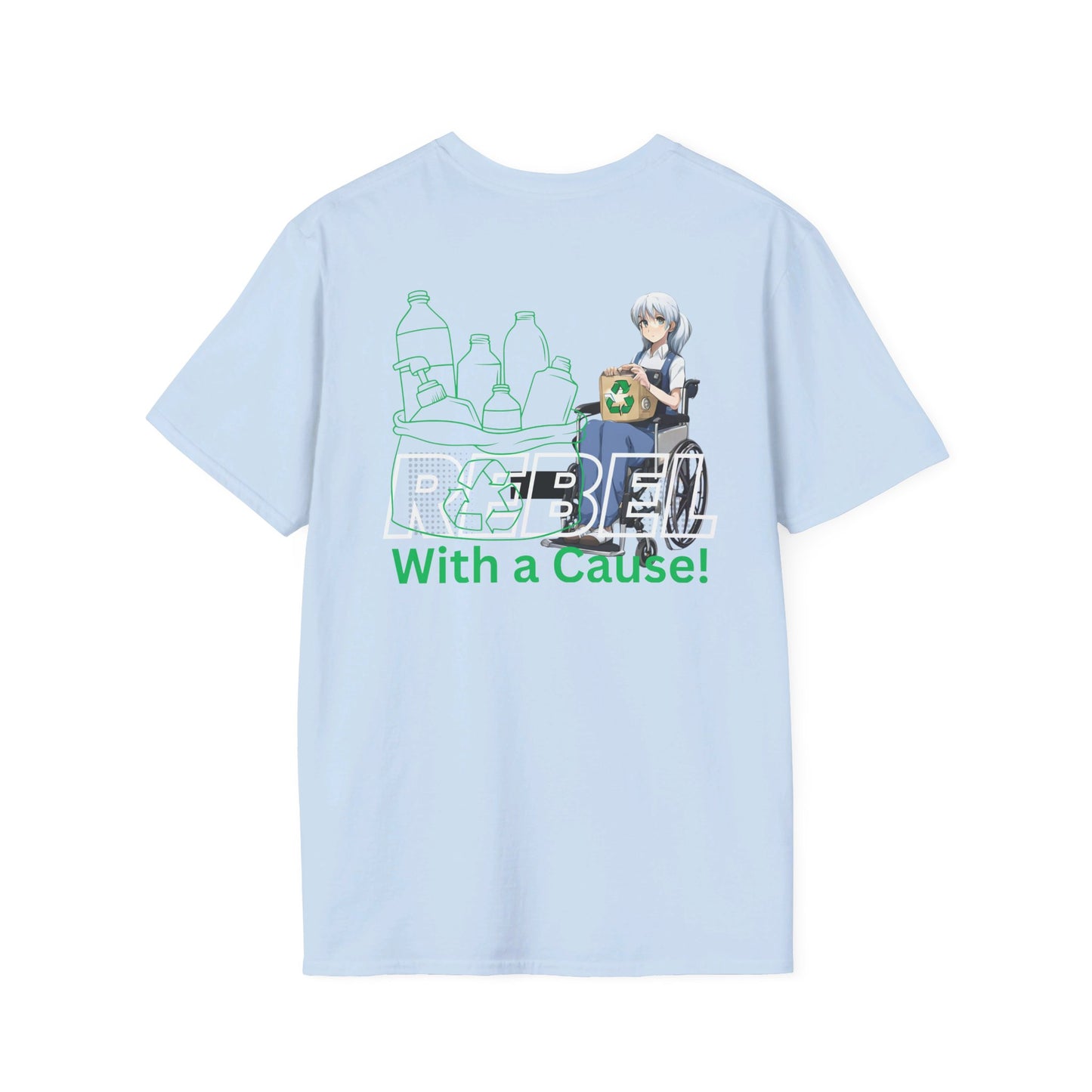 Unisex Softstyle T-Shirt Designed as the perfect gift or merch for that earth loving inspirational wheelchair or mobility scooter eco warrior.