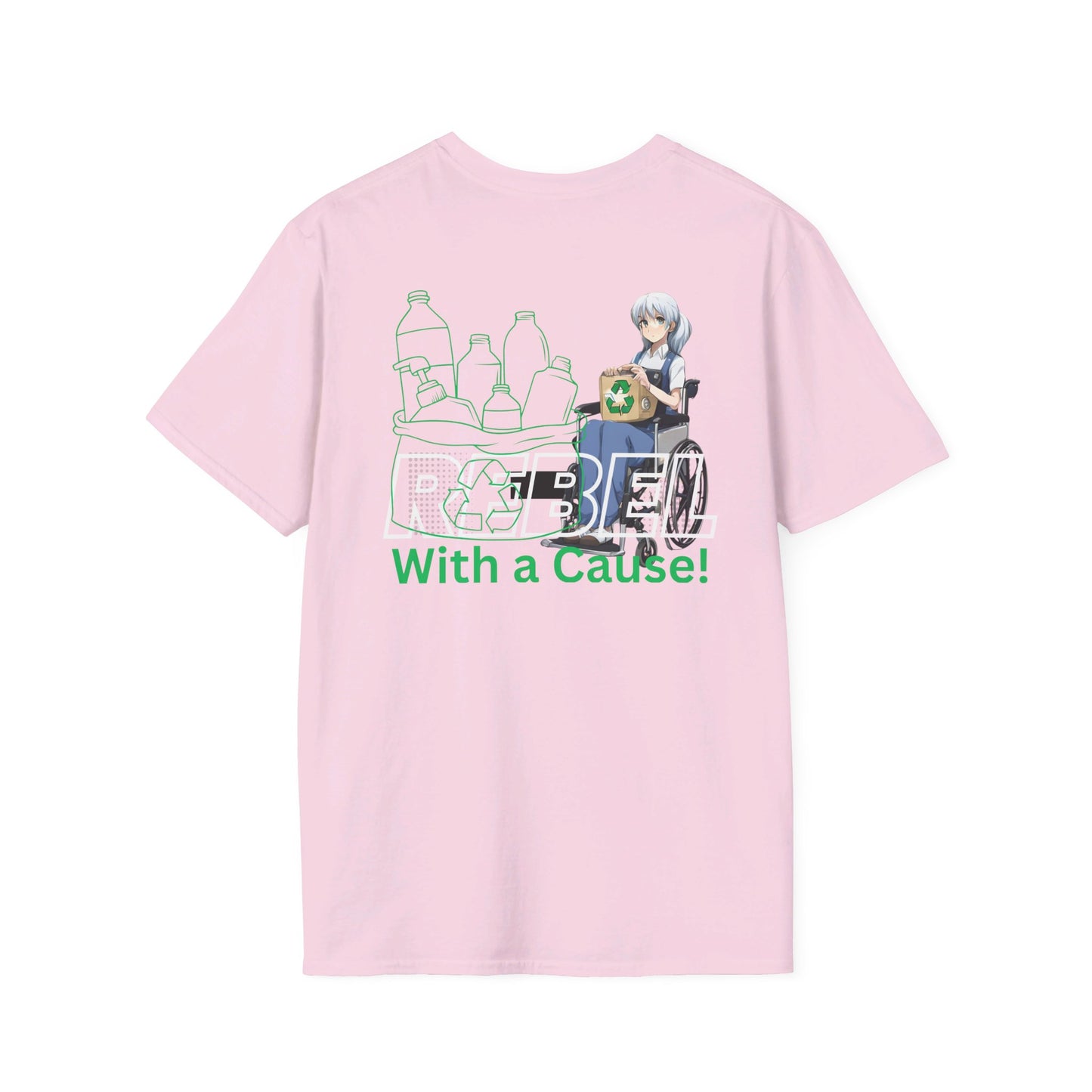 Unisex Softstyle T-Shirt Designed as the perfect gift or merch for that earth loving inspirational wheelchair or mobility scooter eco warrior.