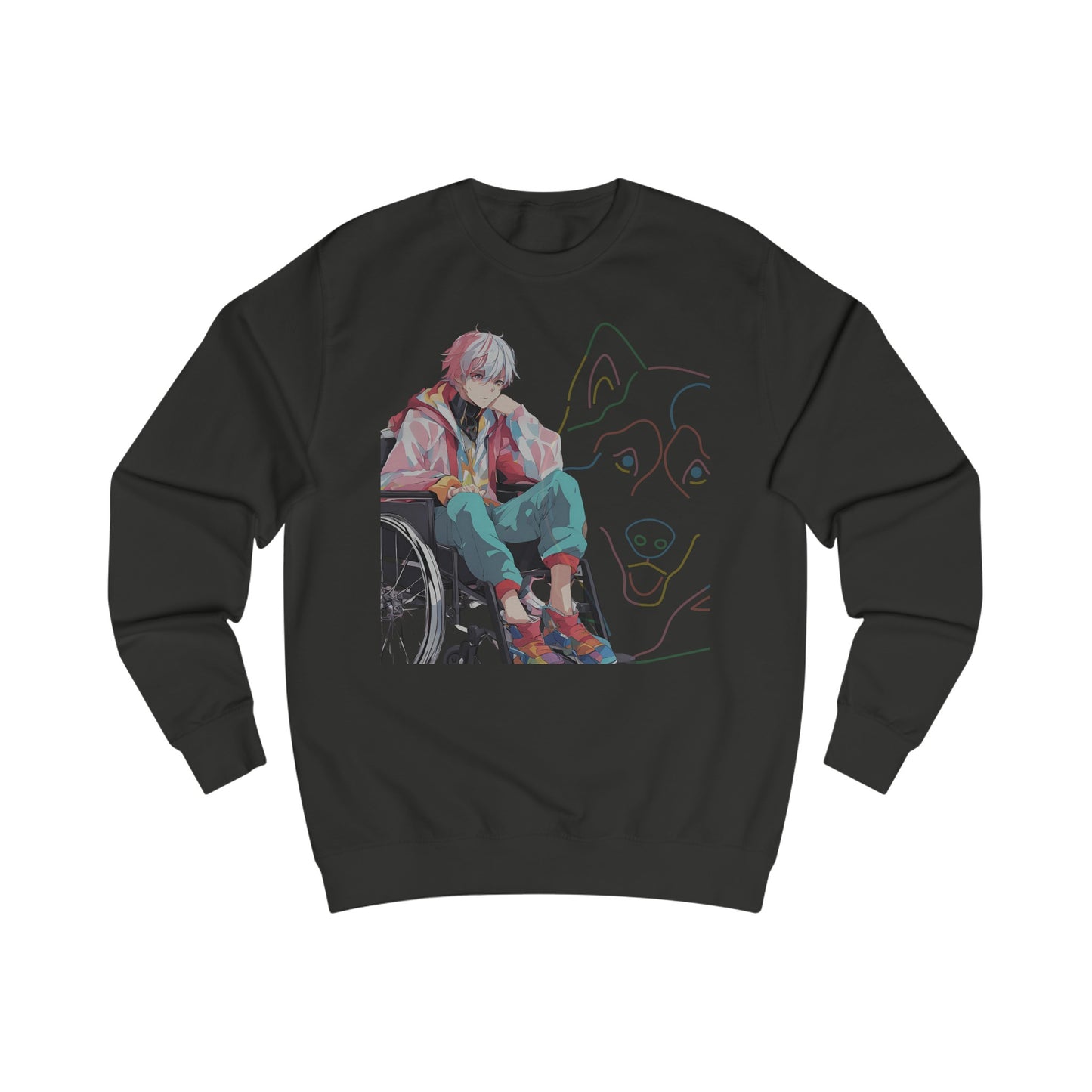 Unisex Sweatshirt Designed as the perfect gift or merch for that dog loving inspirational wheelchair or mobility scooter user