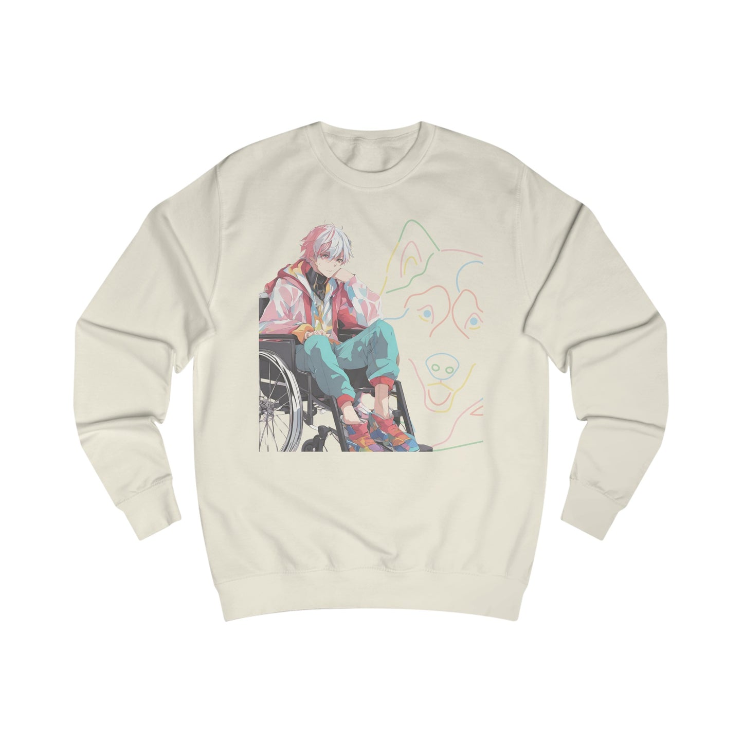 Unisex Sweatshirt Designed as the perfect gift or merch for that dog loving inspirational wheelchair or mobility scooter user