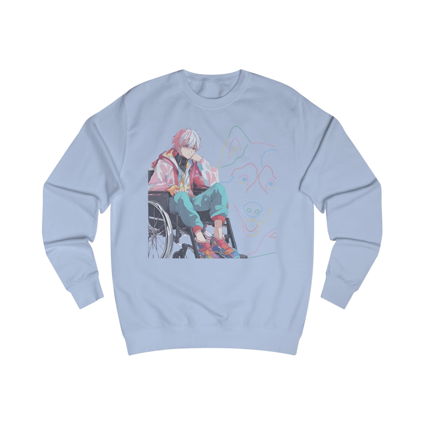 Unisex Sweatshirt Designed as the perfect gift or merch for that dog loving inspirational wheelchair or mobility scooter user