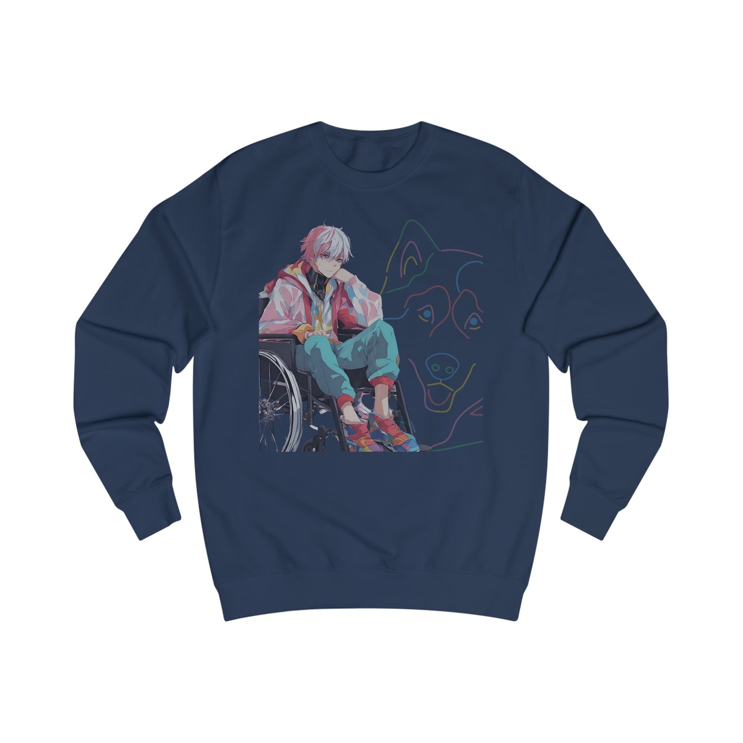 Unisex Sweatshirt Designed as the perfect gift or merch for that dog loving inspirational wheelchair or mobility scooter user