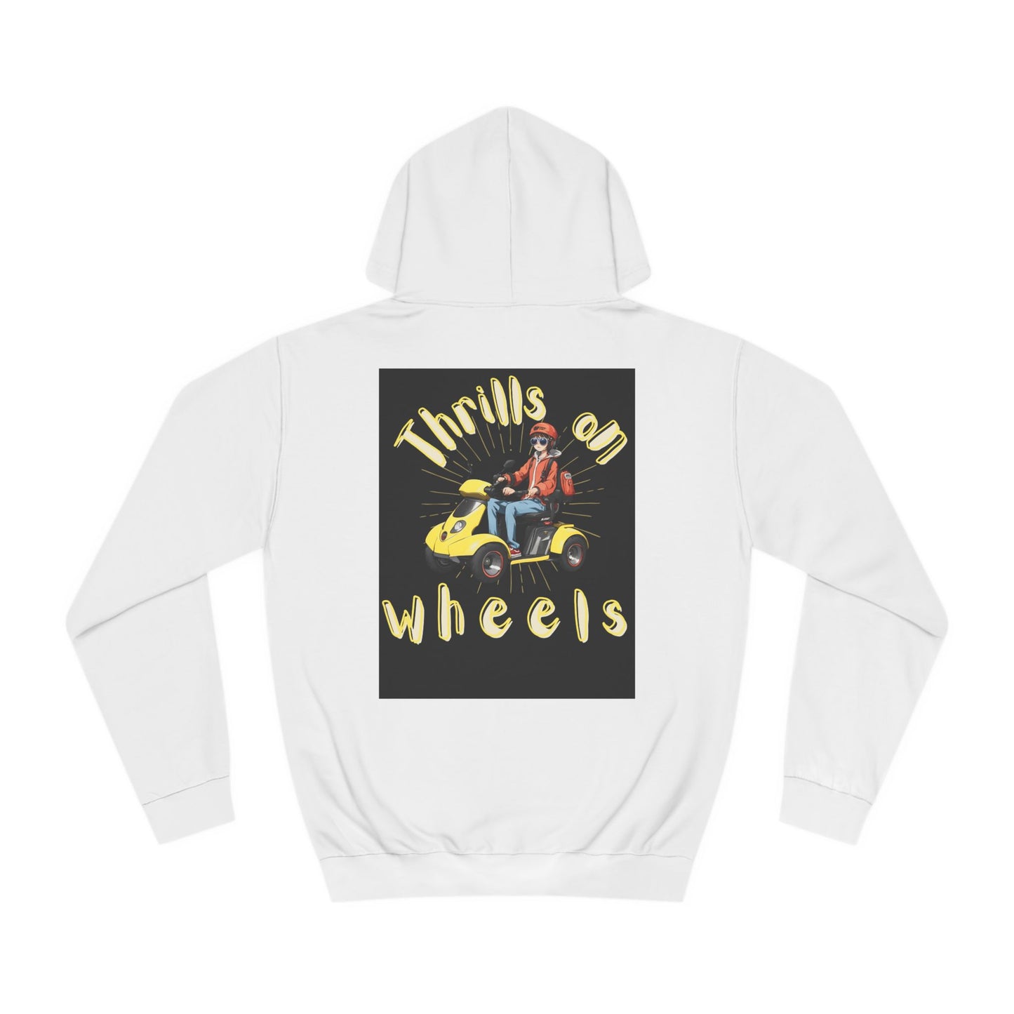 Unisex College Hoodie Designed as the perfect gift or merch for that dynamic inspirational wheelchair or mobility scooter using trendy lady