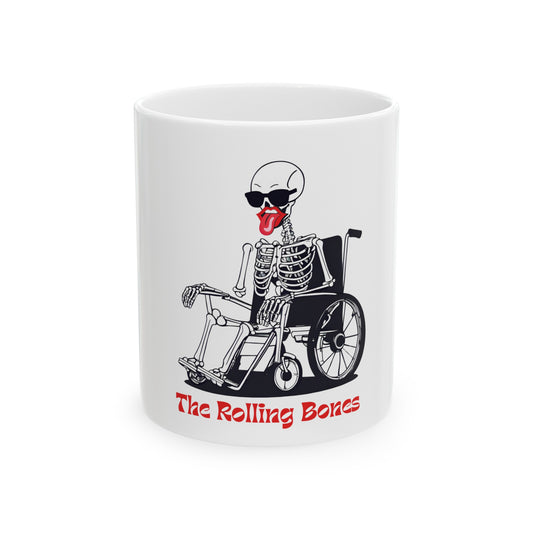 Ceramic Mug designed as the perfect gift or merch for that dynamic inspirational music loving wheelchair or mobility scooter using rocker.