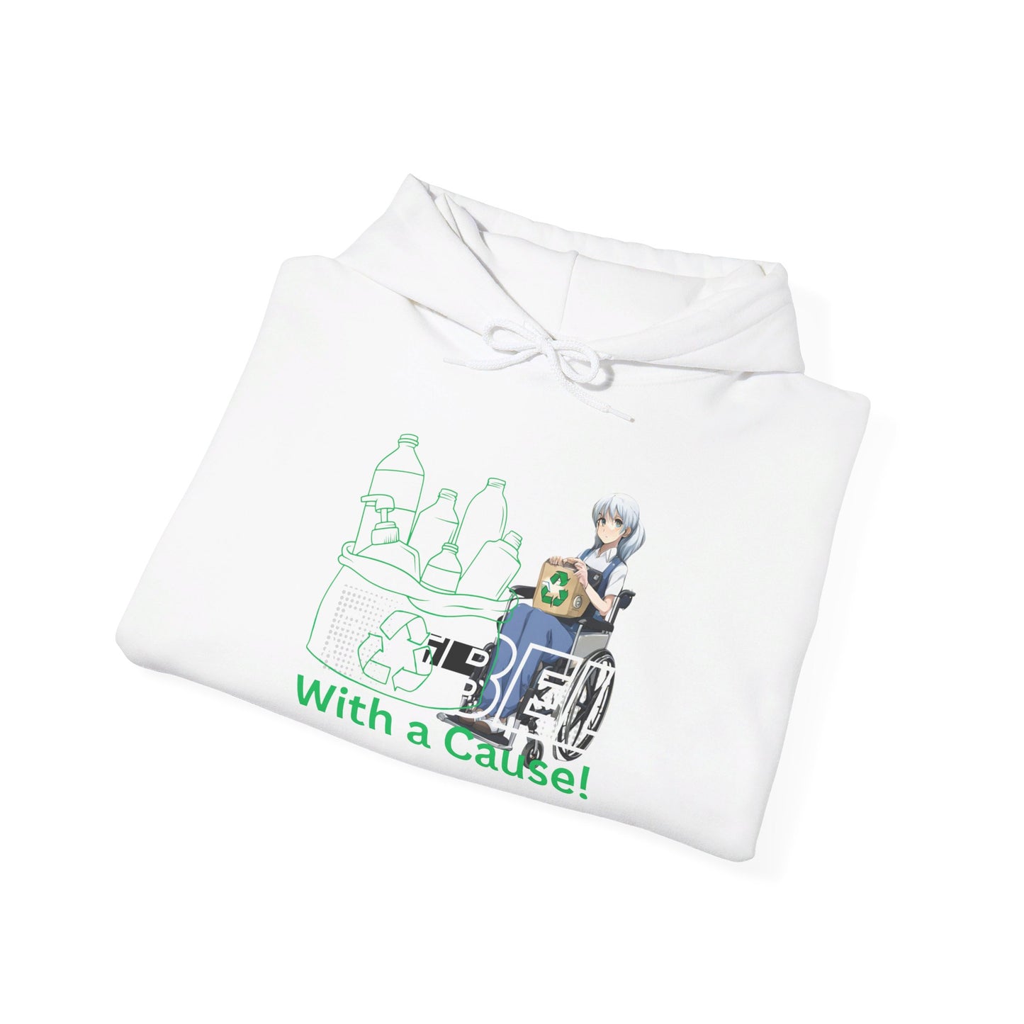 Unisex Heavy Blend™ Hooded Sweatshirt Designed as the perfect gift or merch for that earth loving inspirational wheelchair or mobility scooter eco warrior.