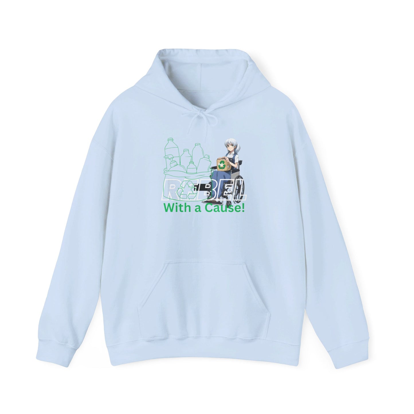 Unisex Heavy Blend™ Hooded Sweatshirt Designed as the perfect gift or merch for that earth loving inspirational wheelchair or mobility scooter eco warrior.