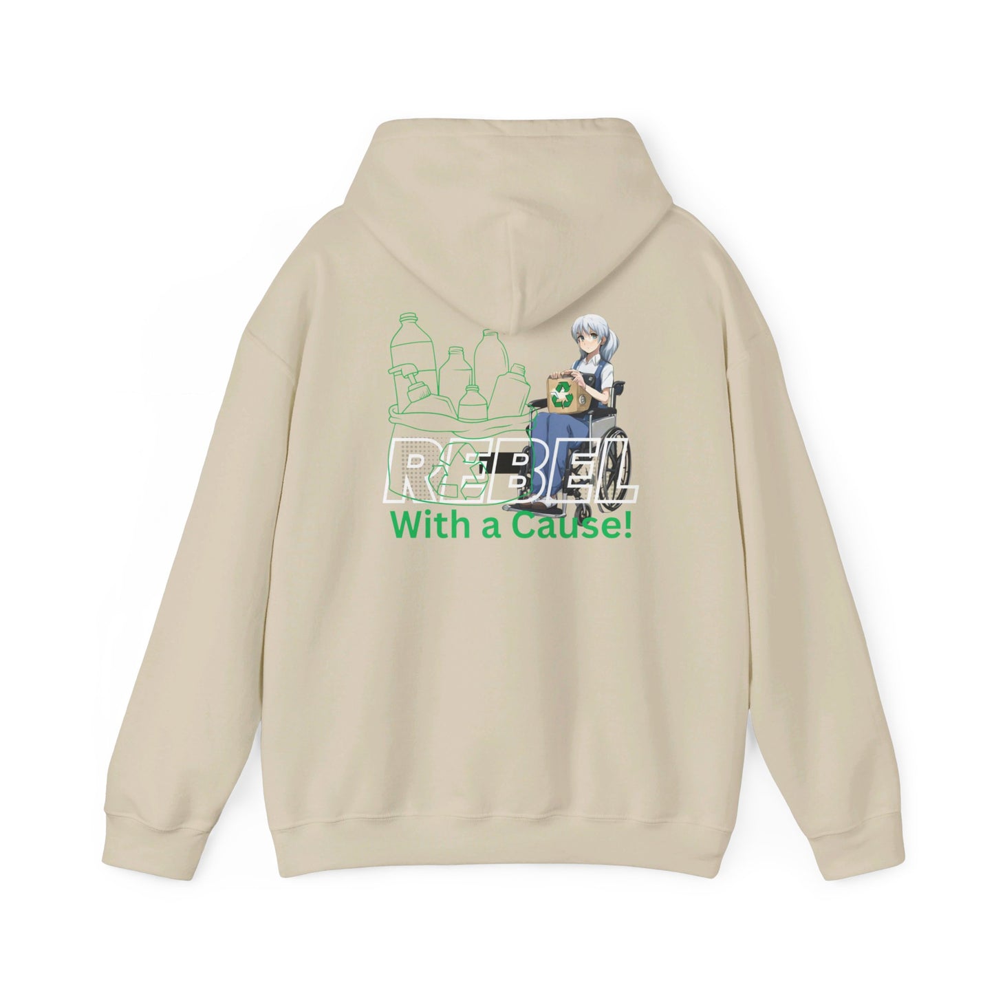 Unisex Heavy Blend™ Hooded Sweatshirt Designed as the perfect gift or merch for that earth loving inspirational wheelchair or mobility scooter eco warrior.