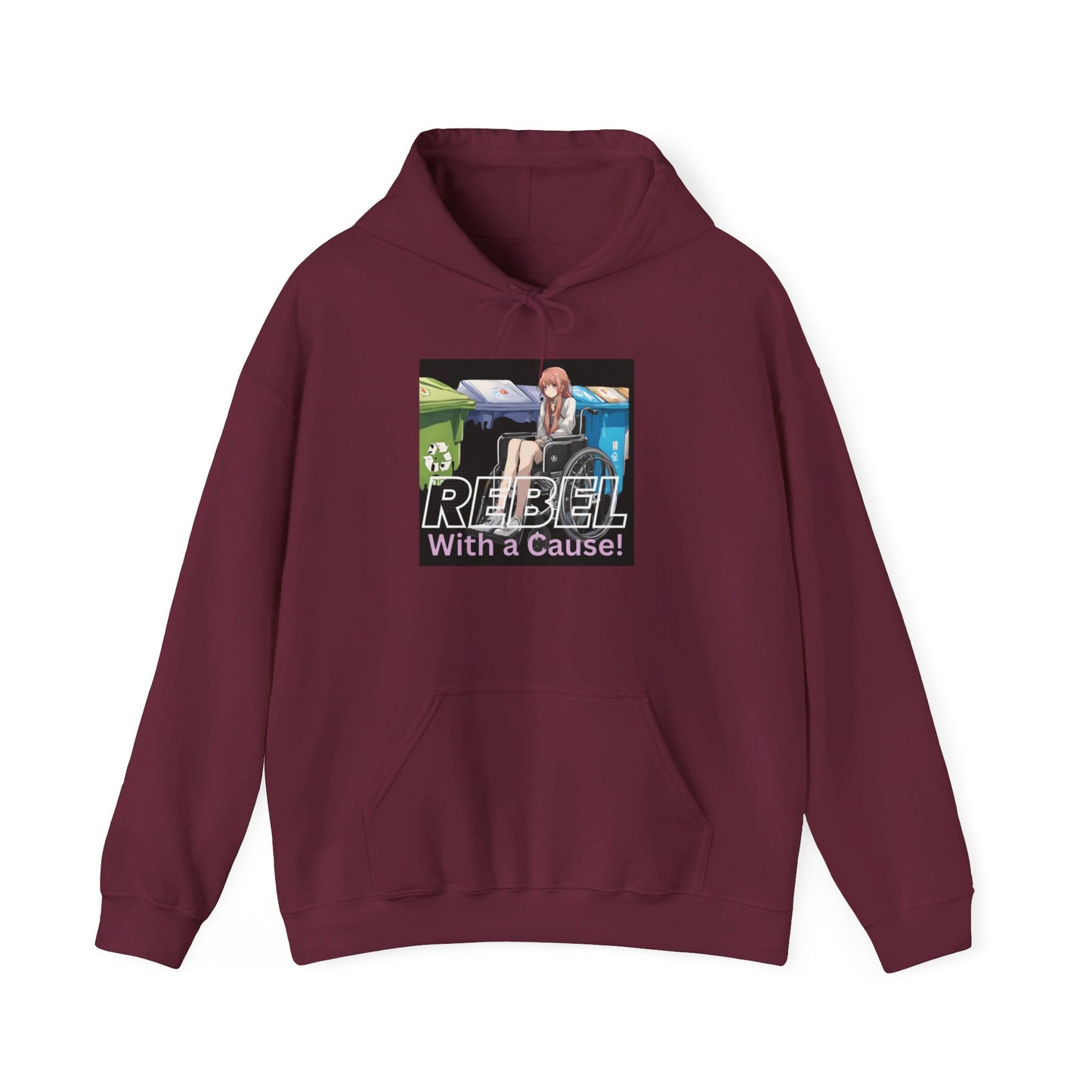 Unisex Heavy Blend™ Hooded Sweatshirt Designed as the perfect gift or merch for that earth loving inspirational wheelchair or mobility scooter eco warrior.