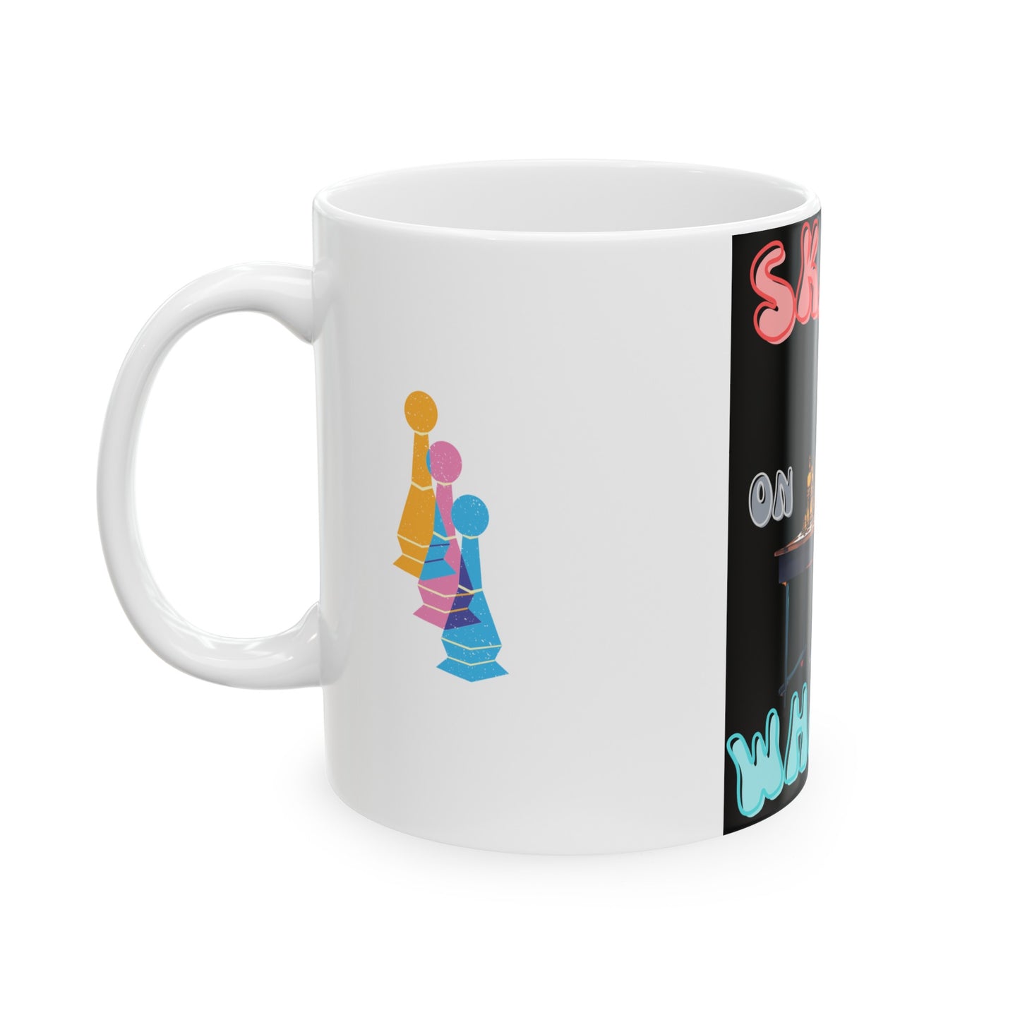 Ceramic Mug, Designed as the perfect gift or merch for that chess loving inspirational wheelchair or mobility scooter user