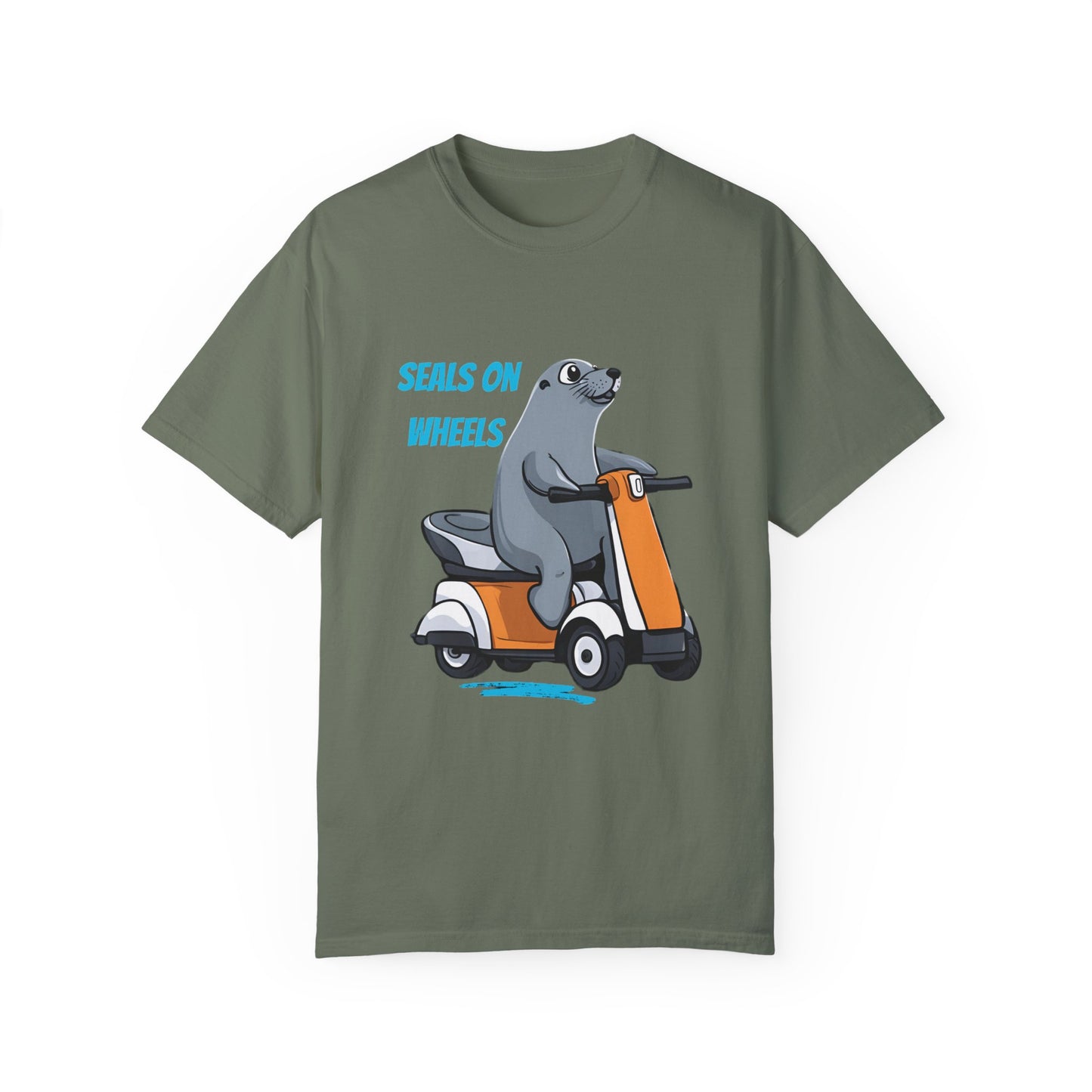 Unisex Garment-Dyed T-shirt designed as the perfect gift for that dynamic inspirational nature loving wheelchair or mobility scooter user.