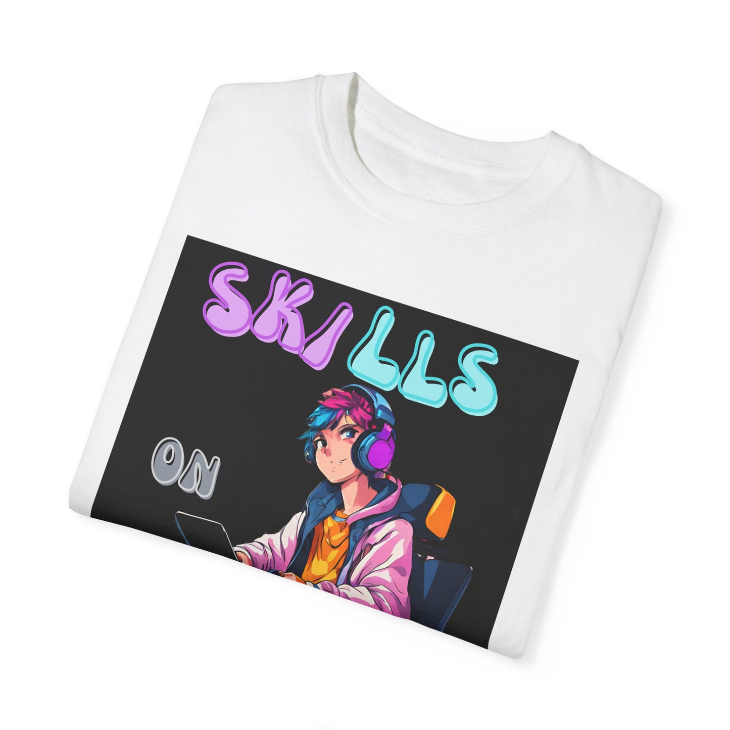 Unisex Garment-Dyed T-shirt Designed as the perfect gift or merch for that video game loving inspirational wheelchair or mobility scooter gamer.