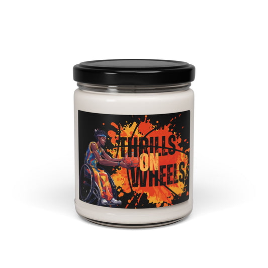 Scented Soy Candle, 9oz Designed as the perfect gift or merch for that inspirational wheelchair basketball loving and competitive wheelchair mobility scooter user.