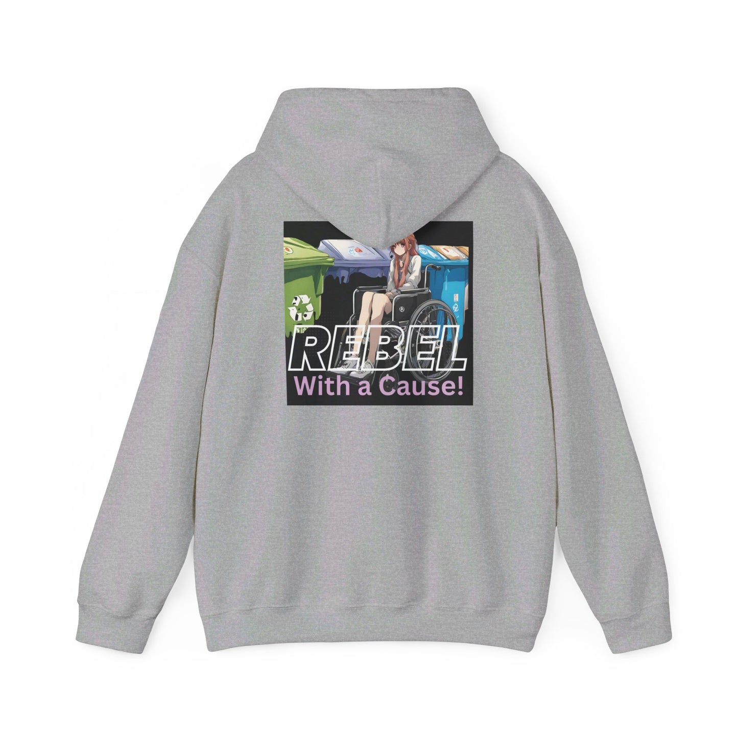 Unisex Heavy Blend™ Hooded Sweatshirt Designed as the perfect gift or merch for that earth loving inspirational wheelchair or mobility scooter eco warrior.