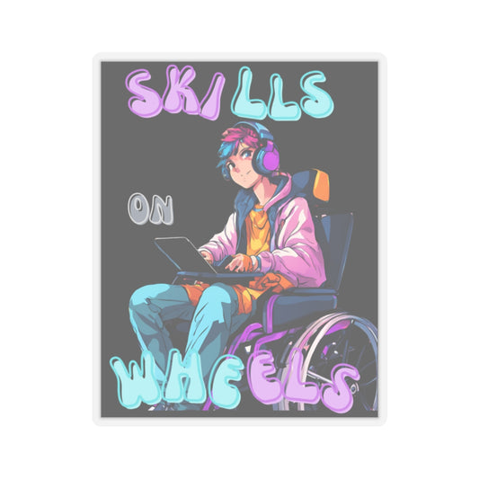 Kiss-Cut Stickers Designed as the perfect gift or merch for that video game loving inspirational wheelchair or mobility scooter gamer.