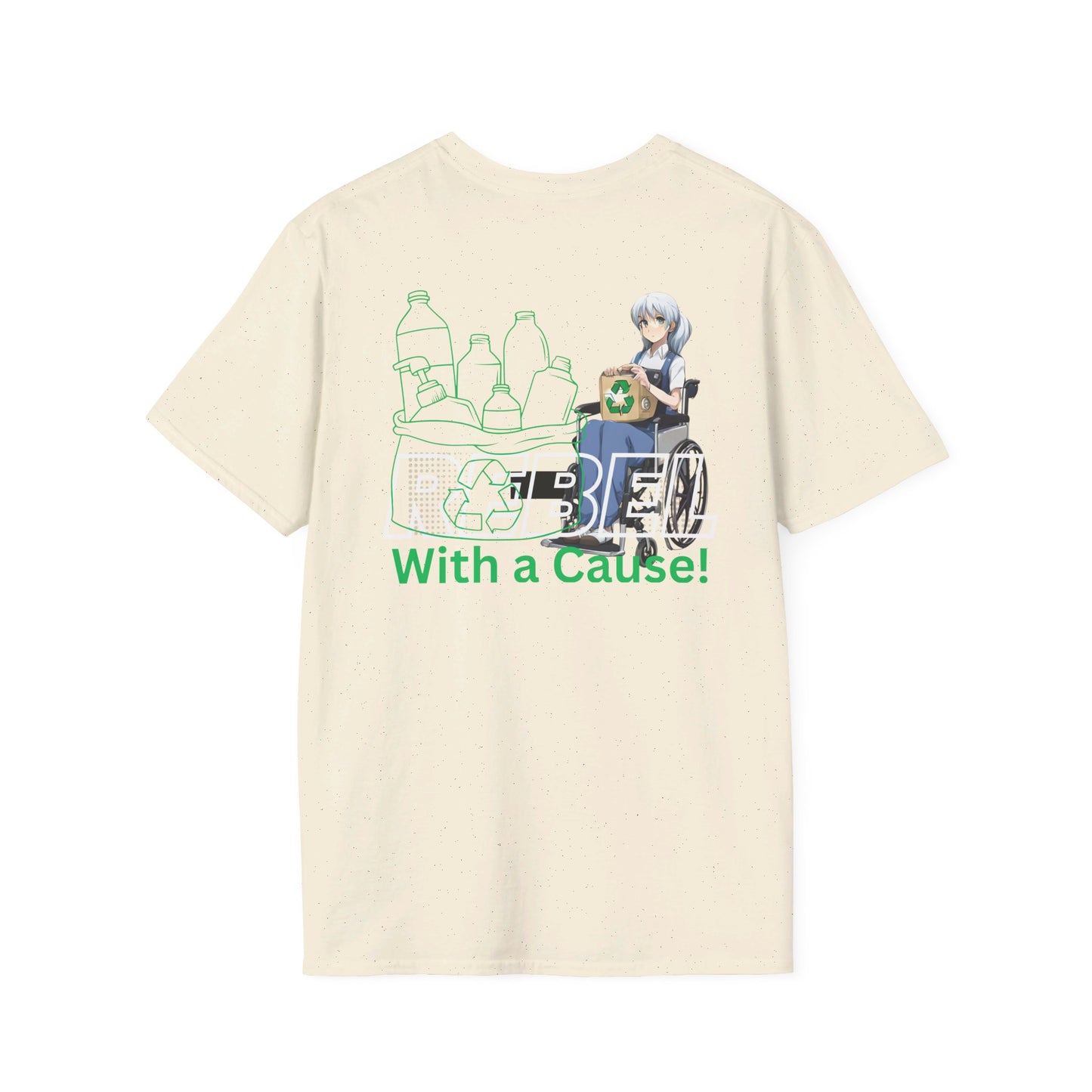 Unisex Softstyle T-Shirt Designed as the perfect gift or merch for that earth loving inspirational wheelchair or mobility scooter eco warrior.