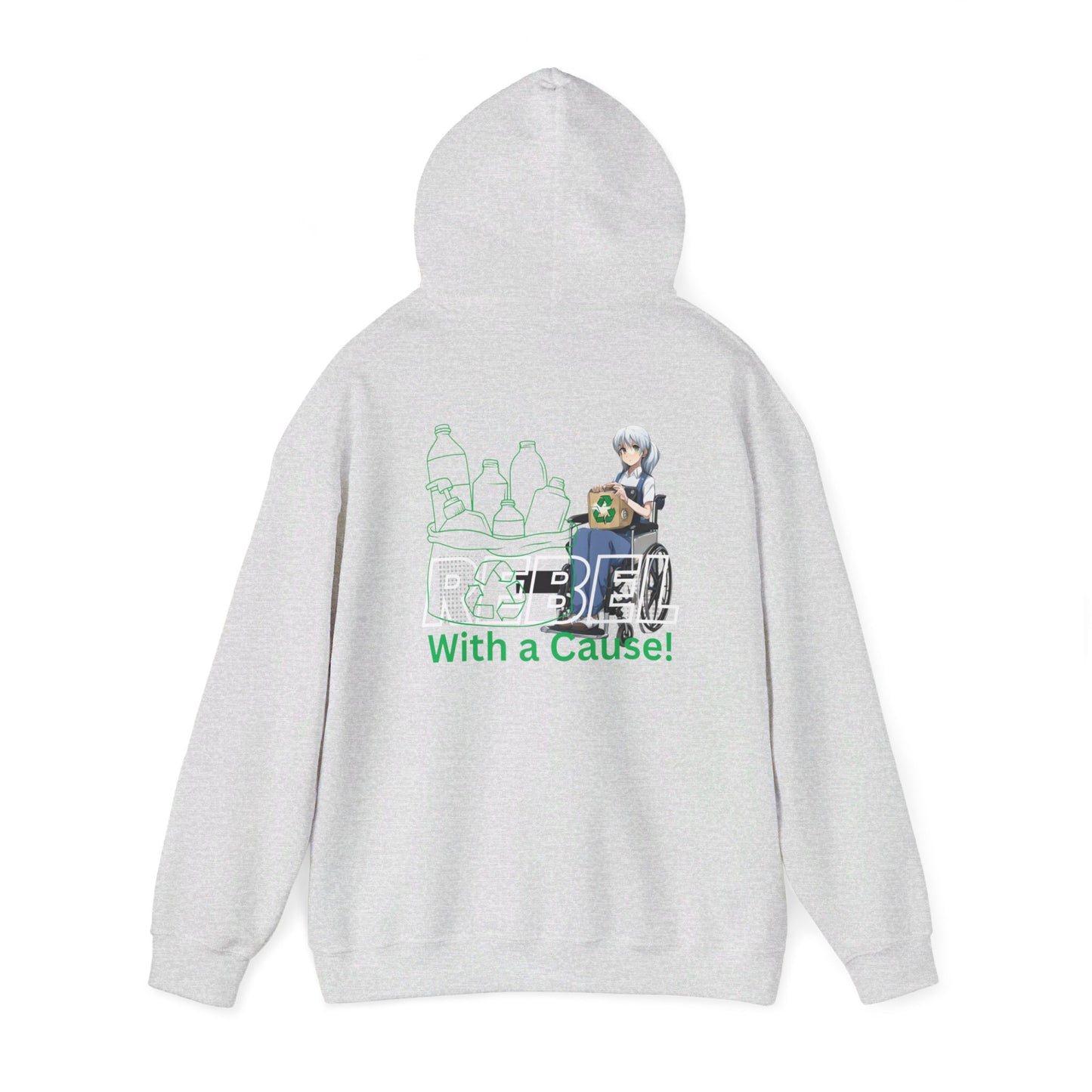 Unisex Heavy Blend™ Hooded Sweatshirt Designed as the perfect gift or merch for that earth loving inspirational wheelchair or mobility scooter eco warrior.