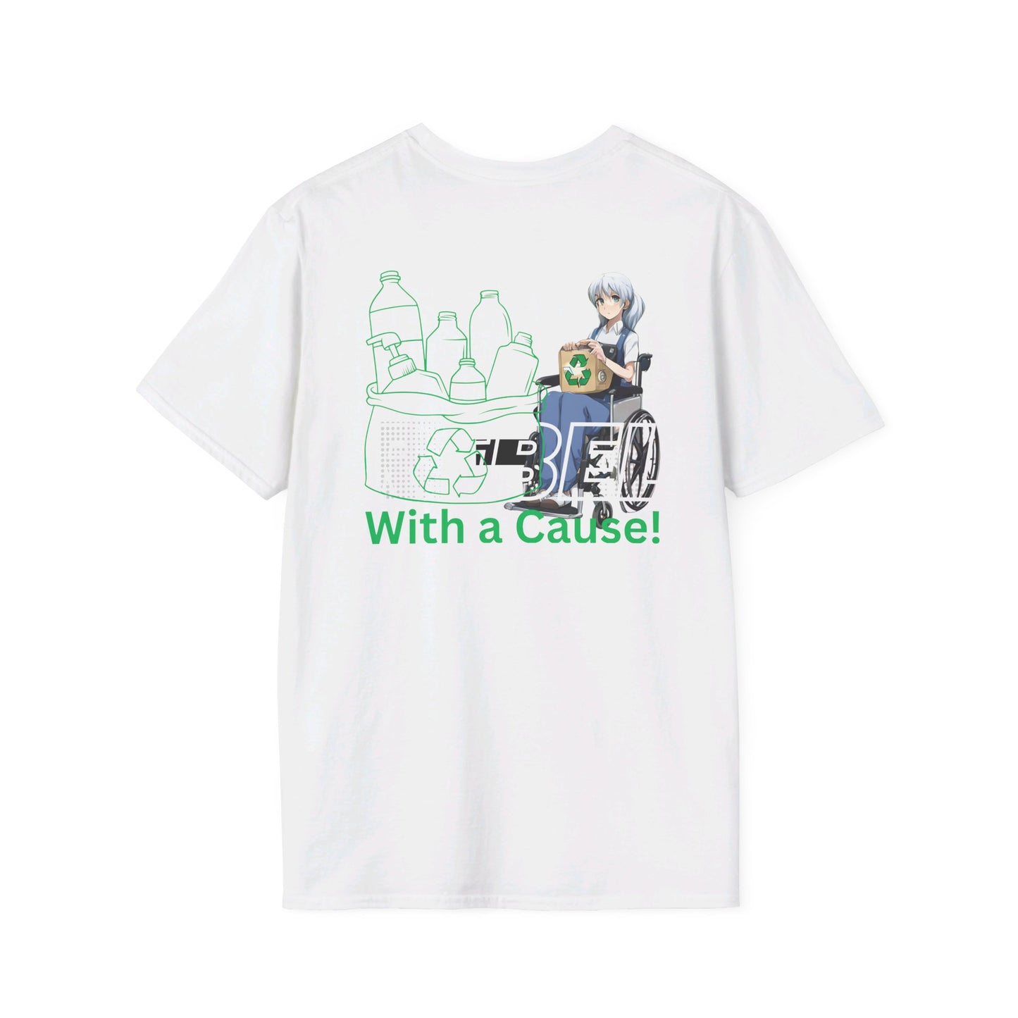 Unisex Softstyle T-Shirt Designed as the perfect gift or merch for that earth loving inspirational wheelchair or mobility scooter eco warrior.