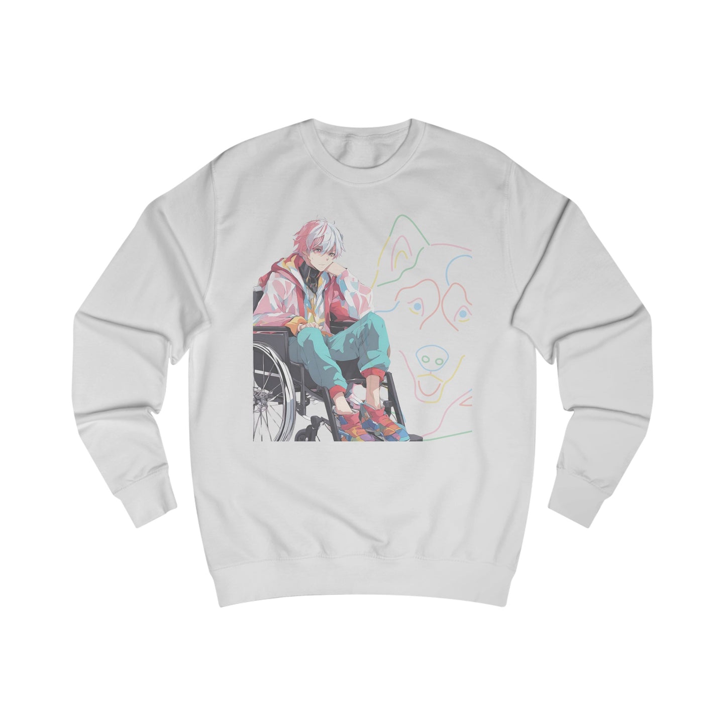 Unisex Sweatshirt Designed as the perfect gift or merch for that dog loving inspirational wheelchair or mobility scooter user