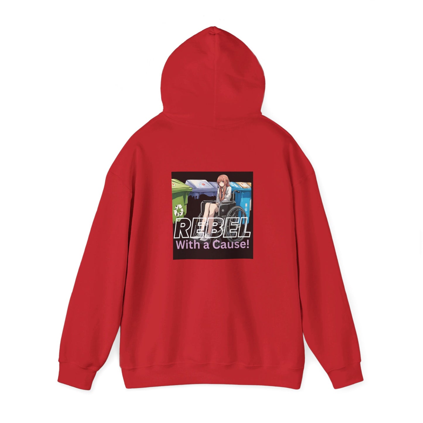 Unisex Heavy Blend™ Hooded Sweatshirt Designed as the perfect gift or merch for that earth loving inspirational wheelchair or mobility scooter eco warrior.