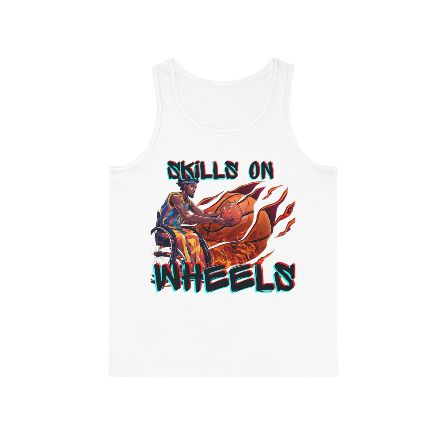 Unisex Softstyle™ Tank Top Designed as the perfect gift for that inspirational wheelchair basketball loving and competitive wheelchair or mobility scooter user.