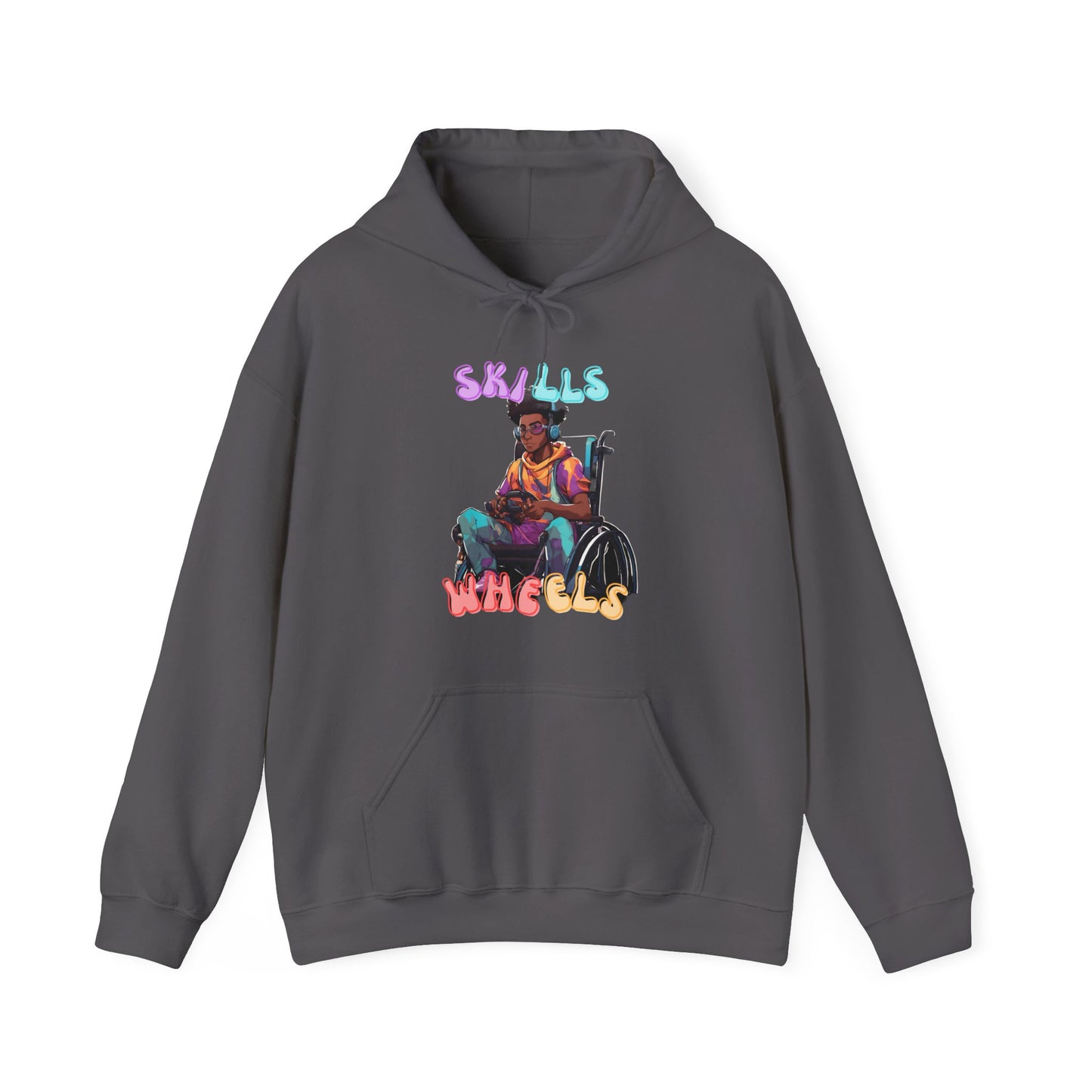 Unisex Heavy Blend™ Hooded Sweatshirt Designed as the perfect gift or merch for that video game loving inspirational wheelchair or mobility scooter gamer.